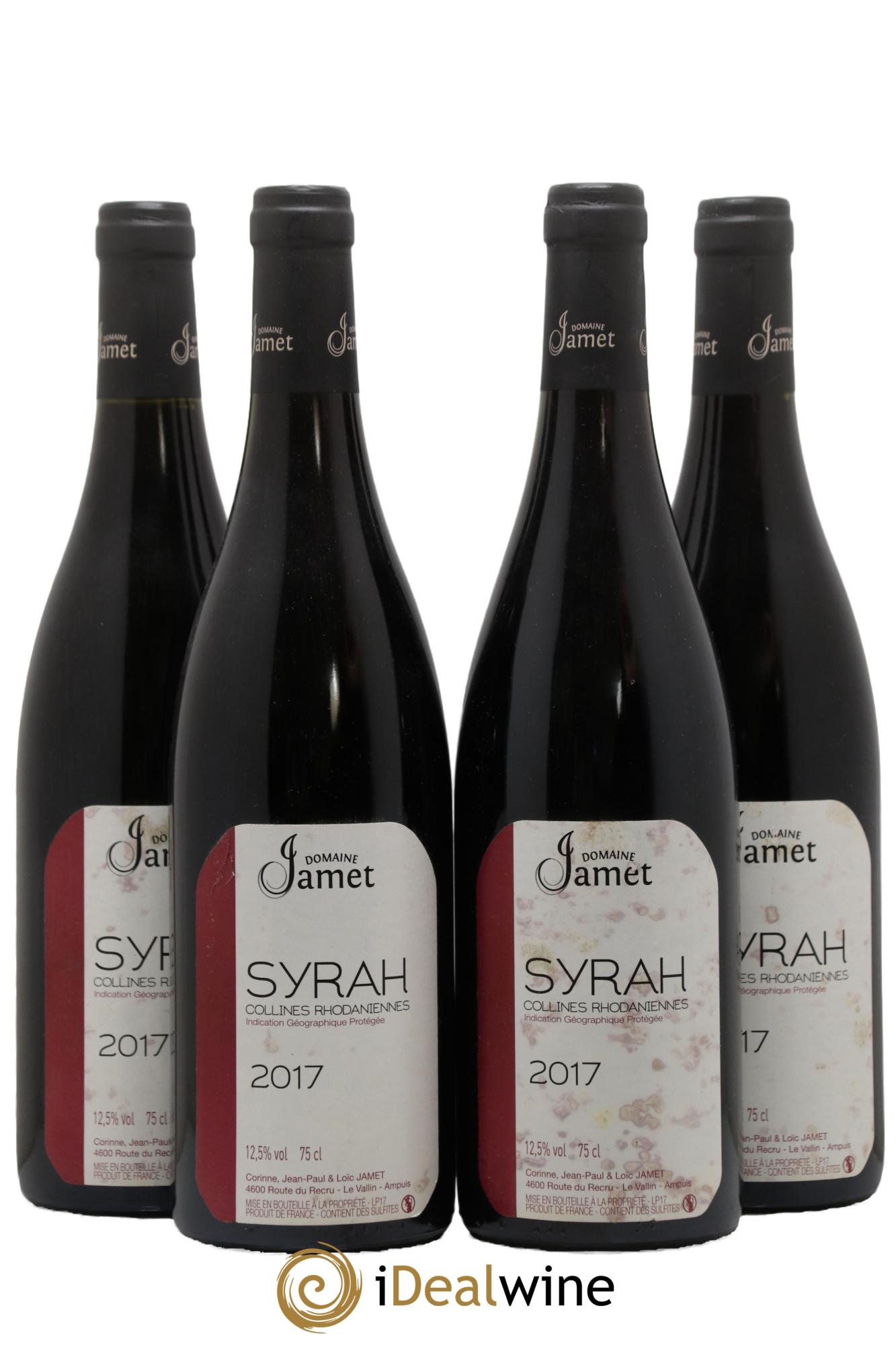 IGP Collines Rhodaniennes Syrah Jamet (Domaine) 2017 - Lotto di 4 bottiglie - 0