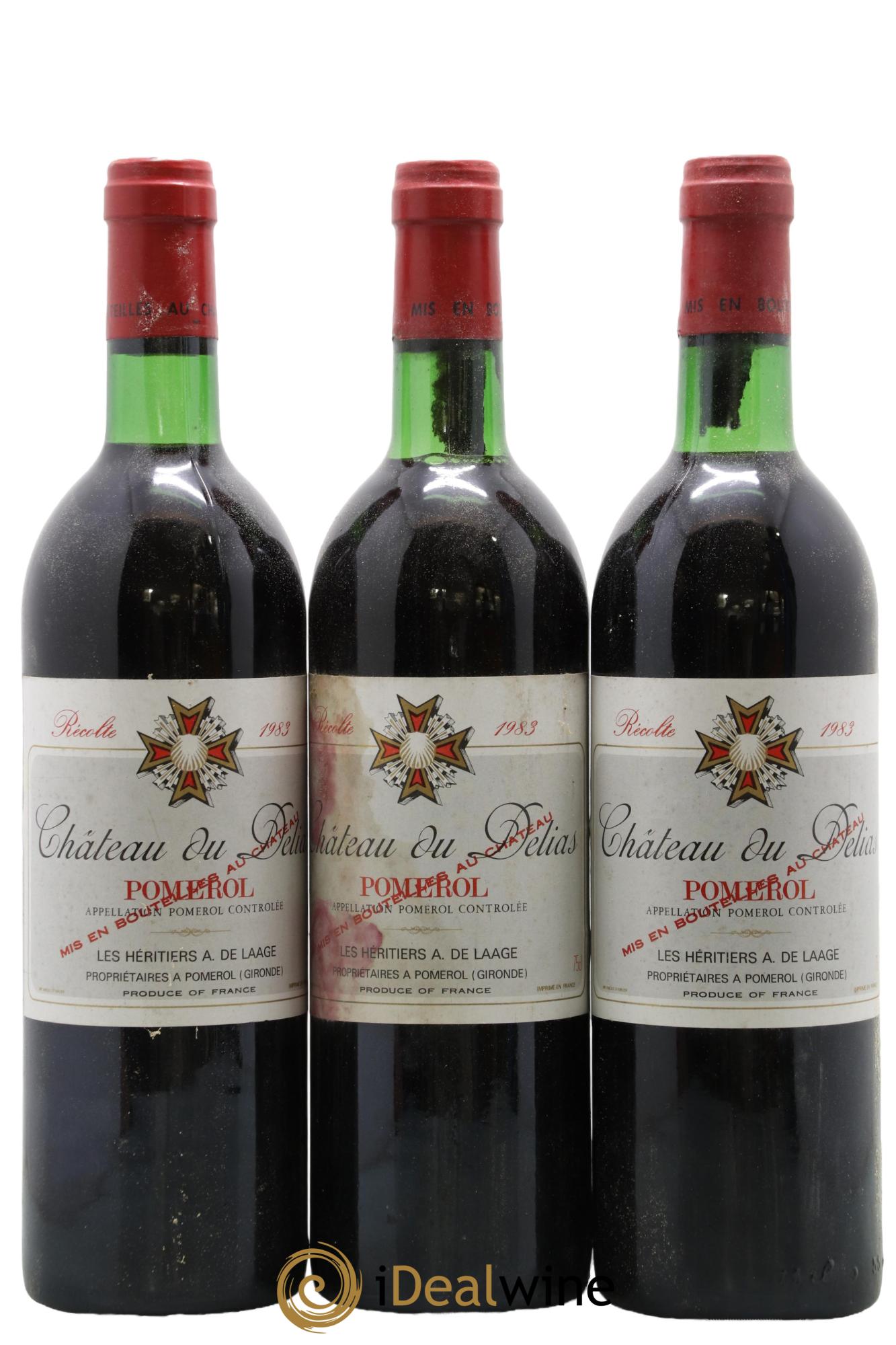 Pomerol Château Du Delias 1983 - Lot de 3 bouteilles - 0