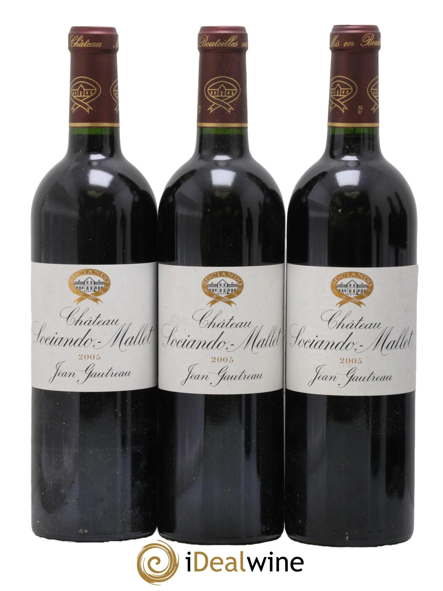Château Sociando Mallet 2005 - Lot de 3 bouteilles - 0