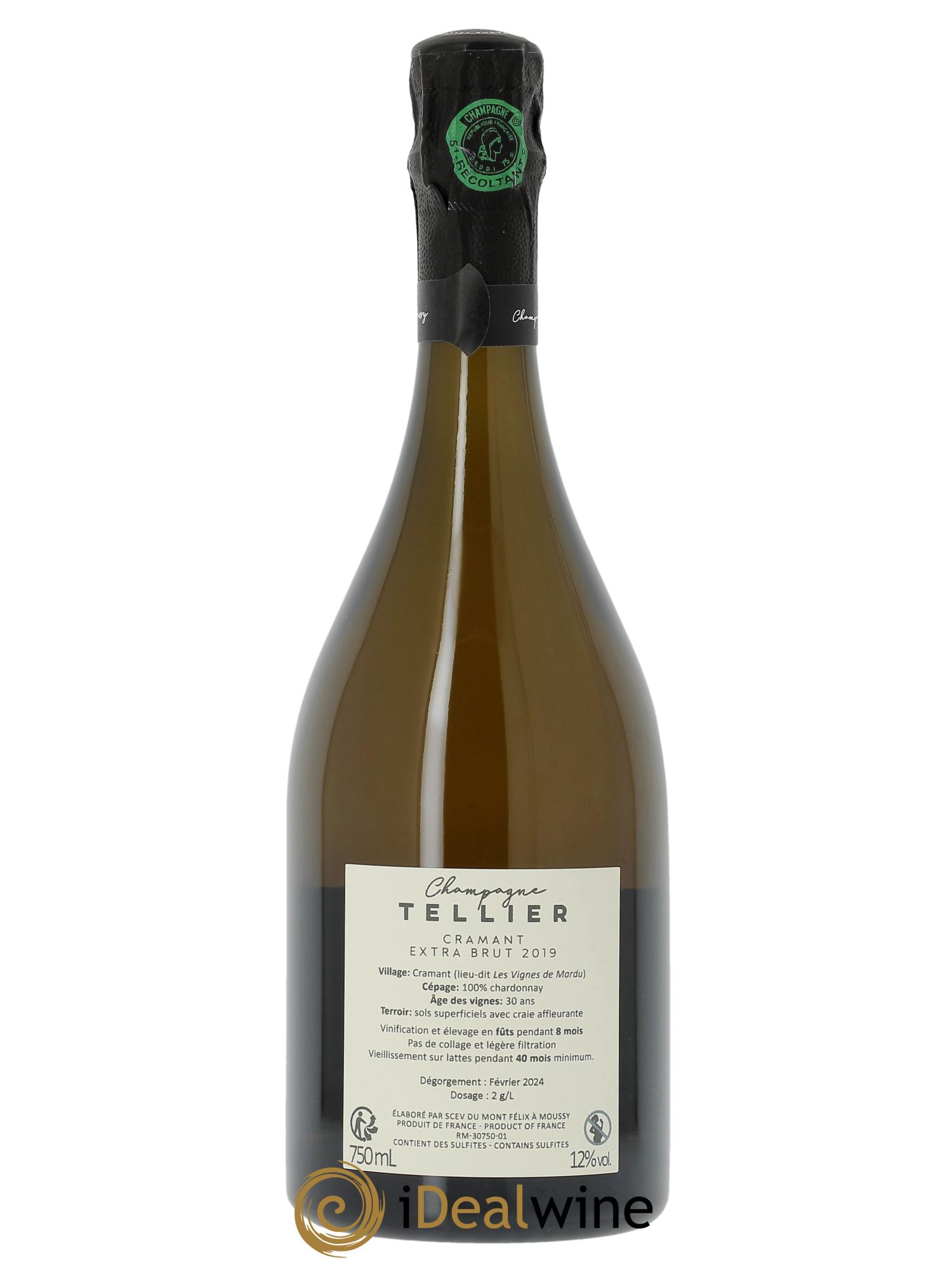 Cramant Blanc de Blancs Grand Cru Extra-Brut Tellier 2019 - Posten von 1 Flasche - 1
