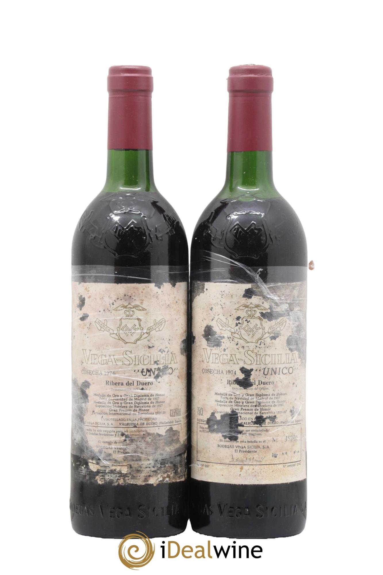 Ribera Del Duero DO Vega Sicilia Unico Famille Alvarez 1974 - Lot of 2 bottles - 0