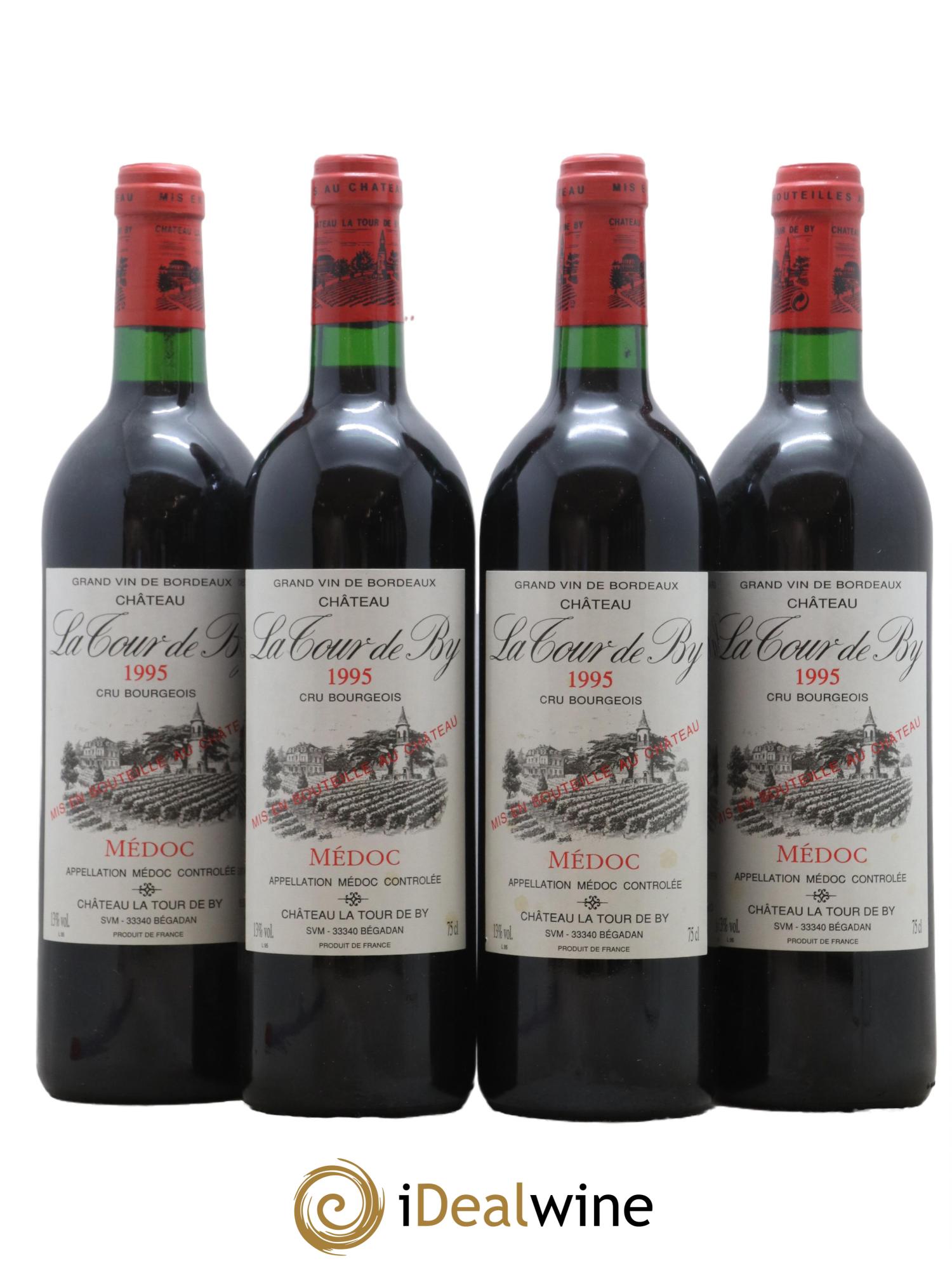 Château La Tour de By Cru Bourgeois 1995 - Lot de 4 bouteilles - 0