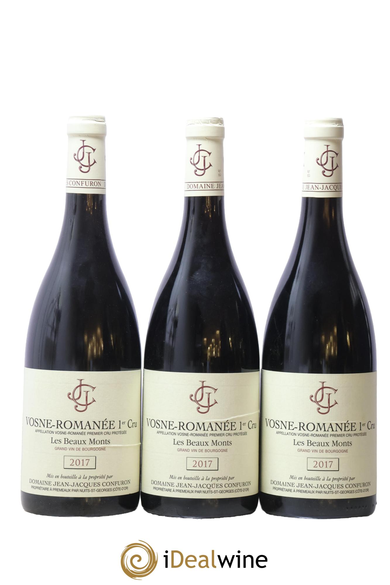 Vosne-Romanée 1er Cru Les Beaux Monts Jean-Jacques Confuron 2017 - Lot of 3 bottles - 0