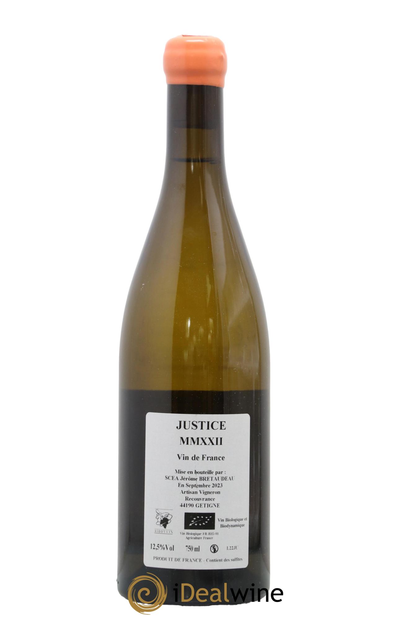 Vin de France La Justice Jérôme Bretaudeau - Domaine de Bellevue 2022 - Lot de 1 bouteille - 1