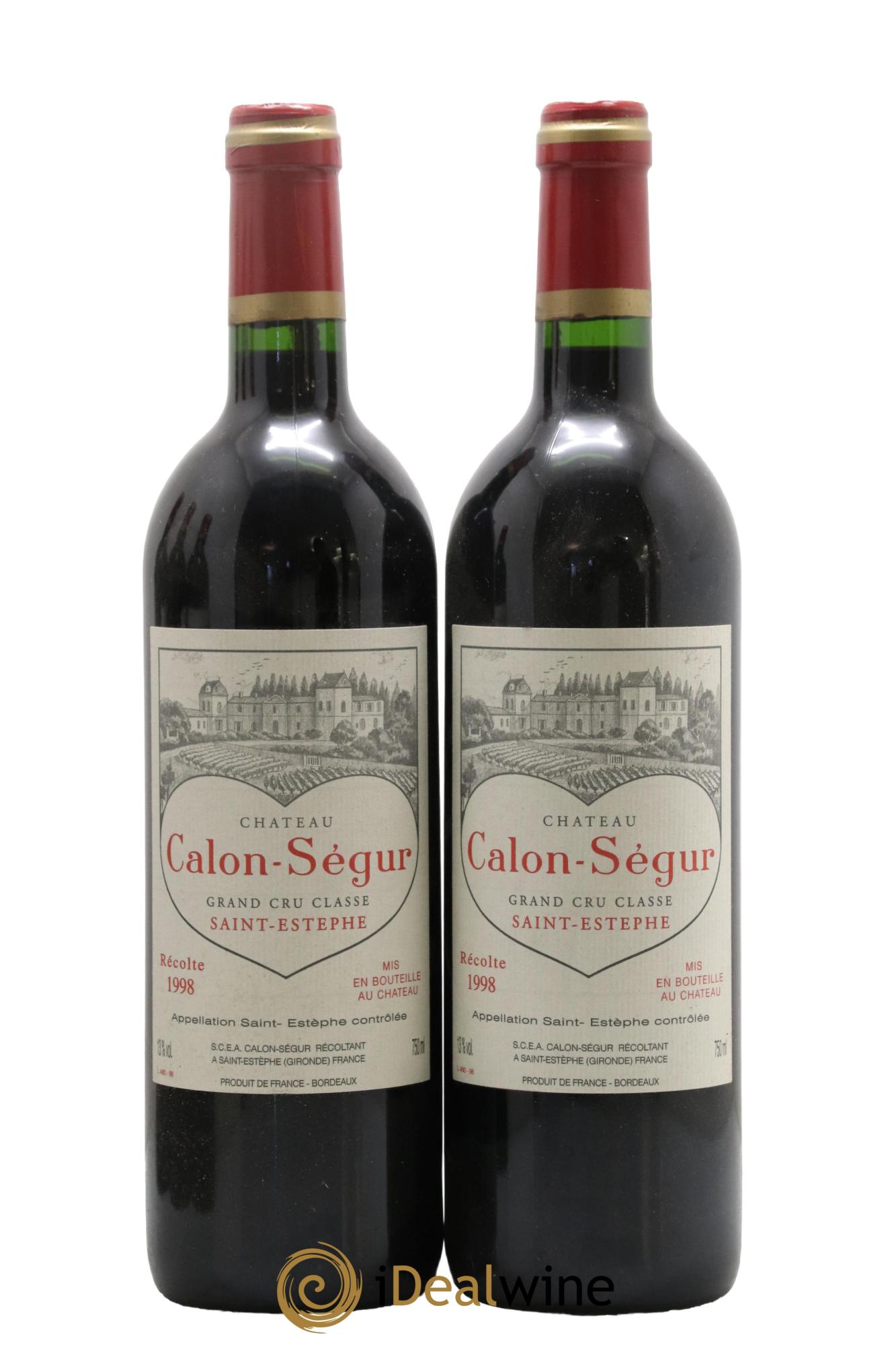 Château Calon Ségur 3ème Grand Cru Classé 1998 - Lot de 2 bouteilles - 0