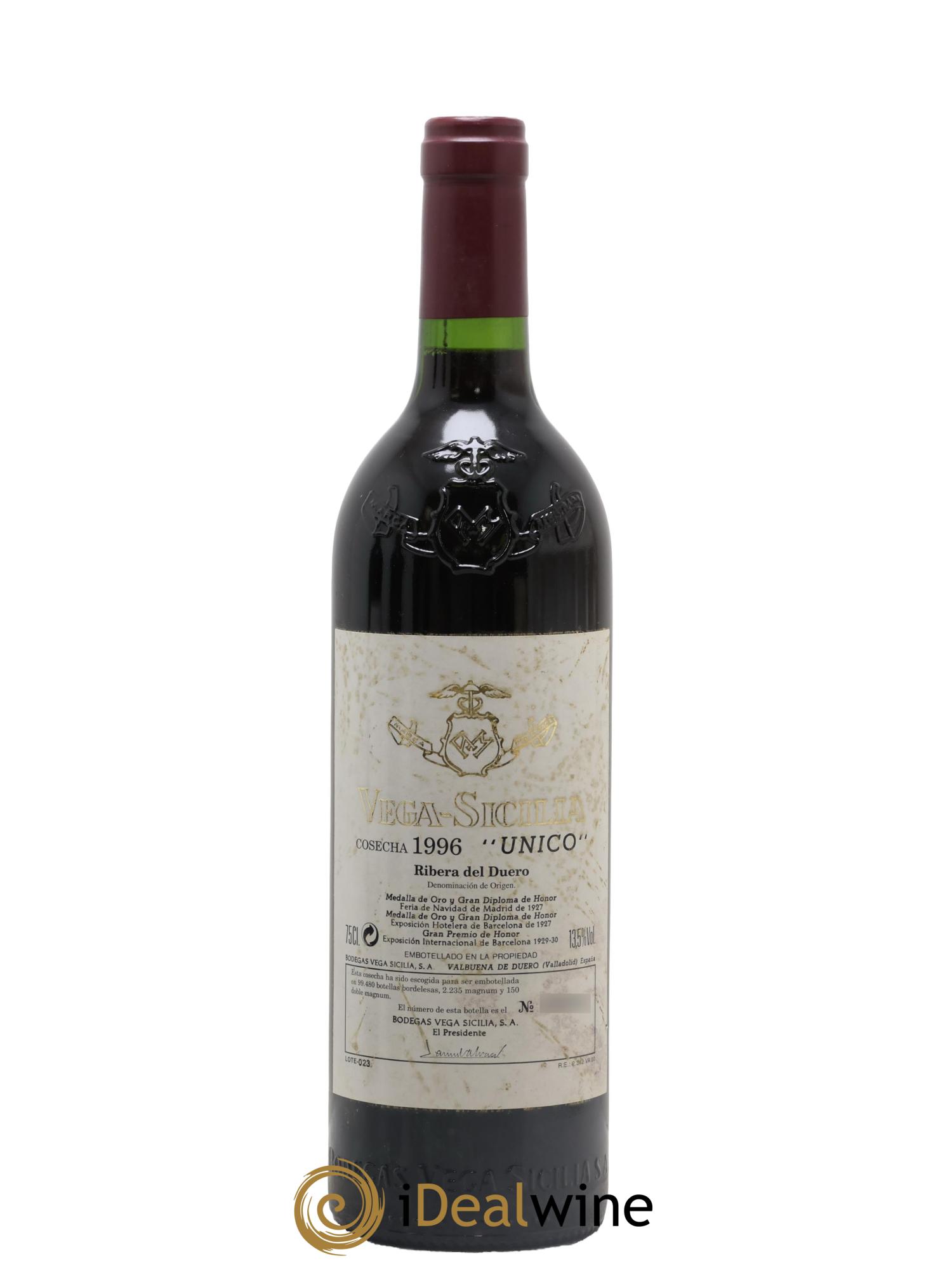 Ribera Del Duero DO Vega Sicilia Unico Famille Alvarez 1996 - Lot de 1 bouteille - 0