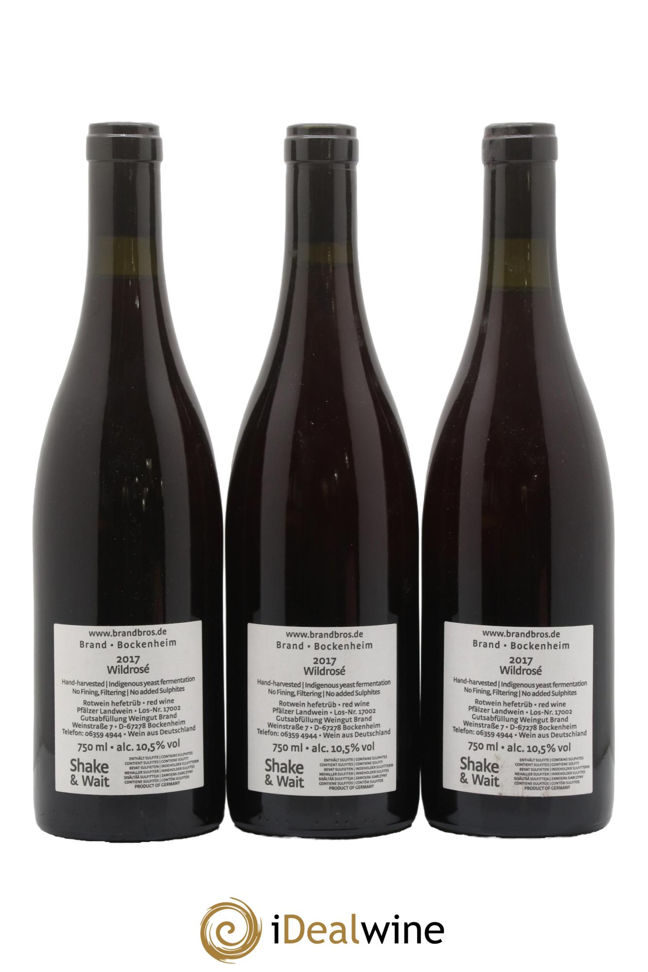 Vins Etrangers Allemagne Wildrosé Weingut Brand 2017 - Lot of 3 bottles - 1