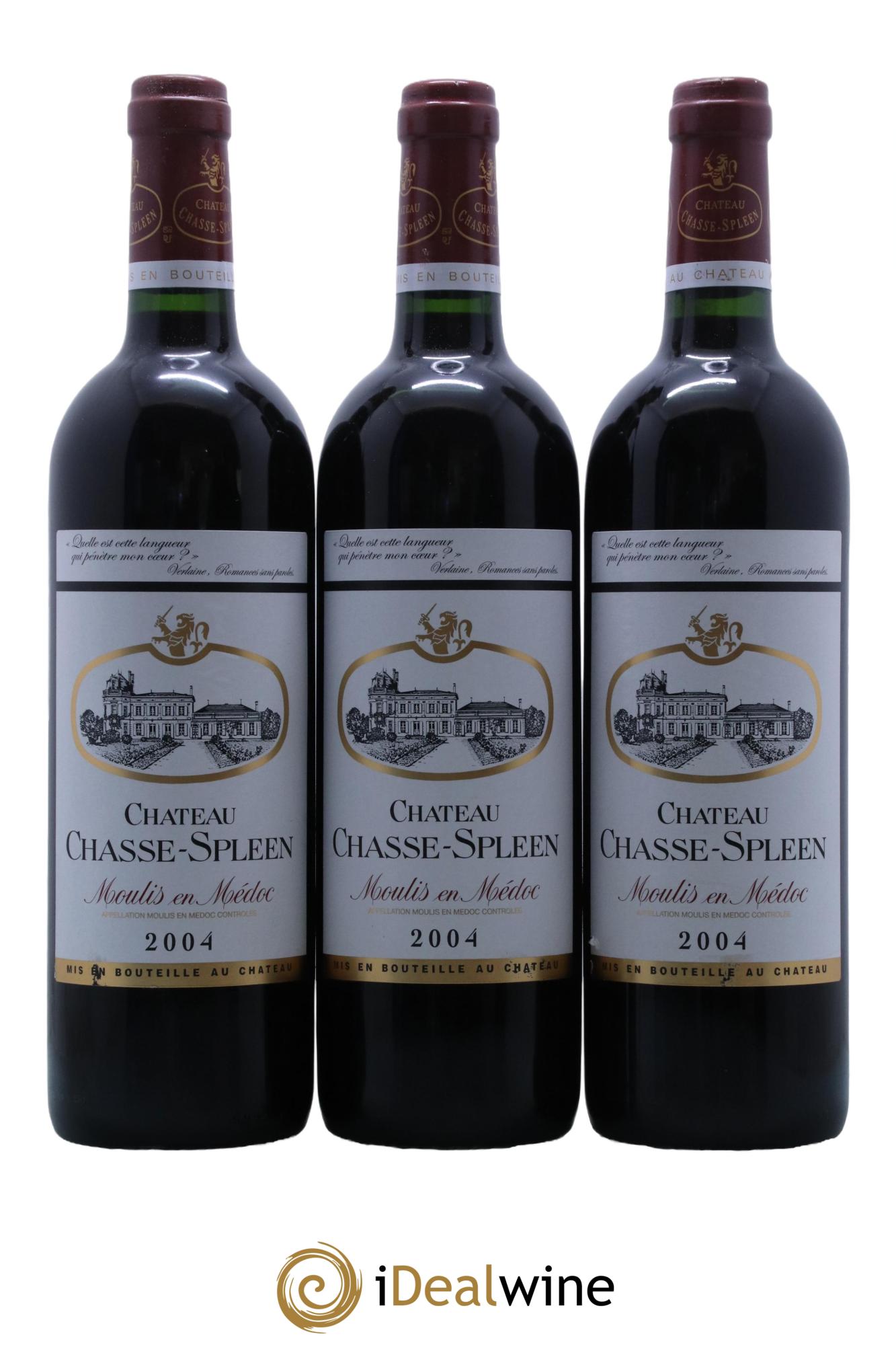 Château Chasse Spleen 2004 - Lot de 3 bouteilles - 0