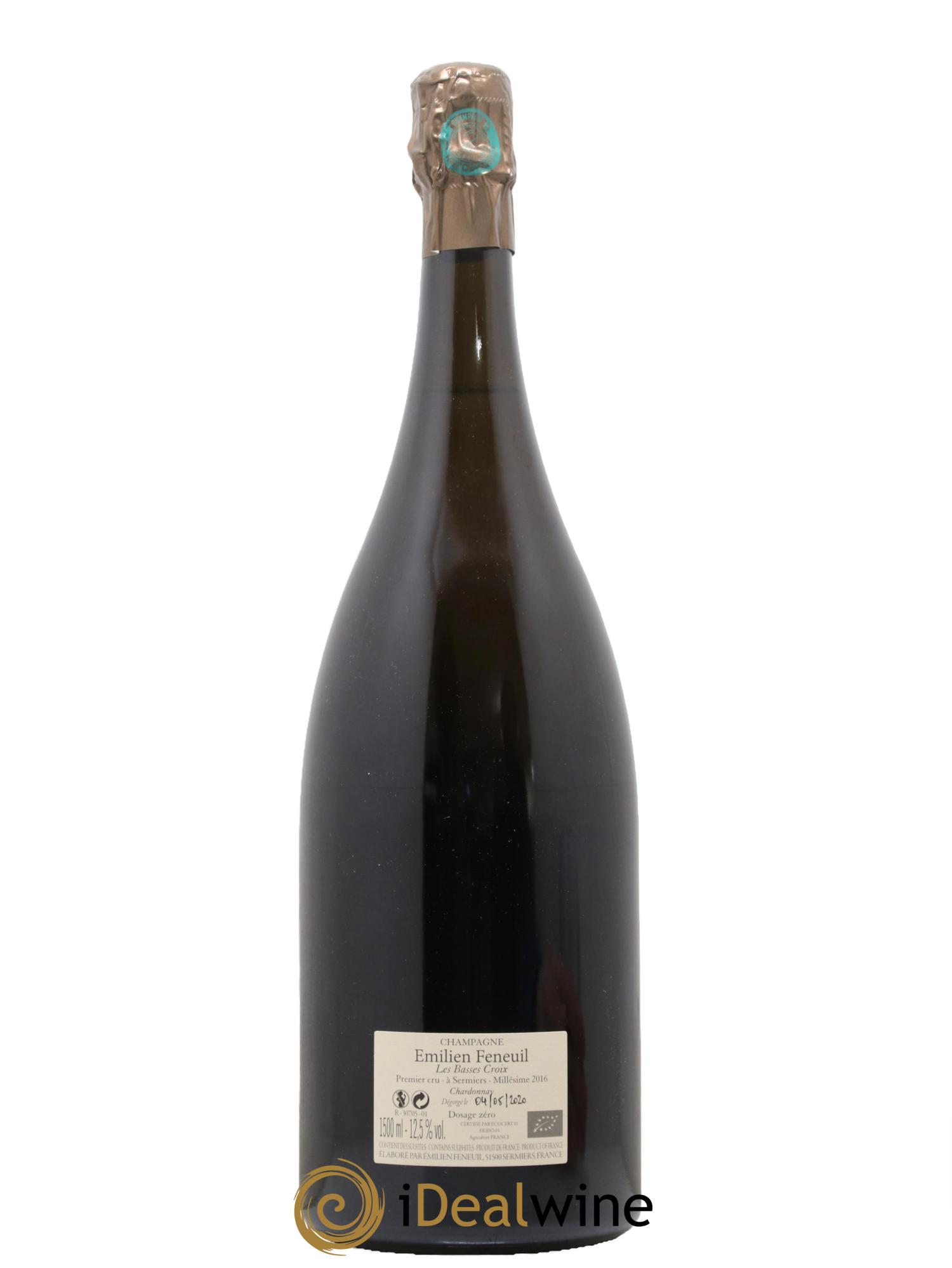 Champagne Les Basses Croix Blancs de Blanc Emilien Feneuil 2016 - Lot de 1 magnum - 1