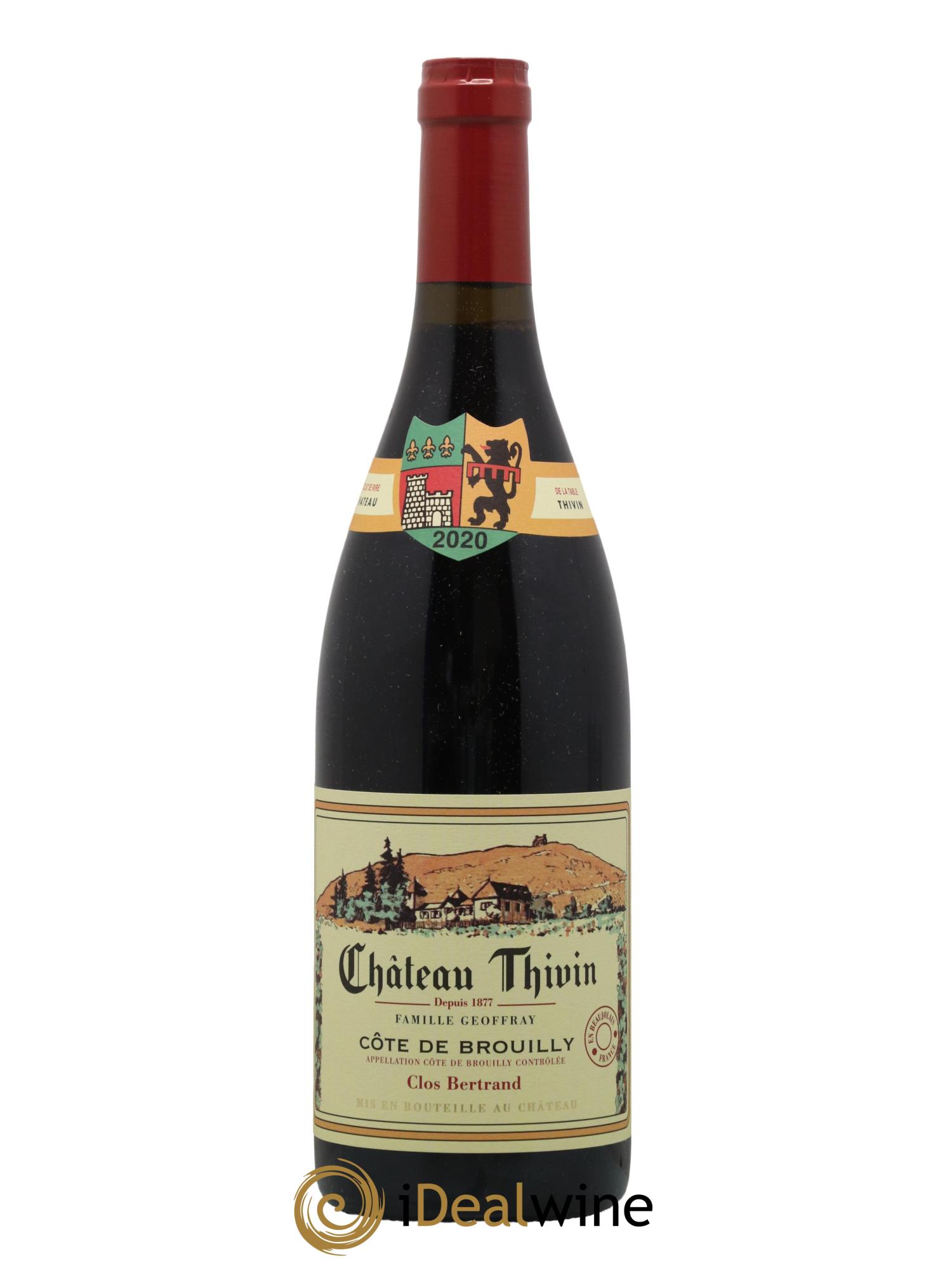 Côte de Brouilly Clos Bertrand Château Thivin 2020 - Lot de 1 bouteille - 0