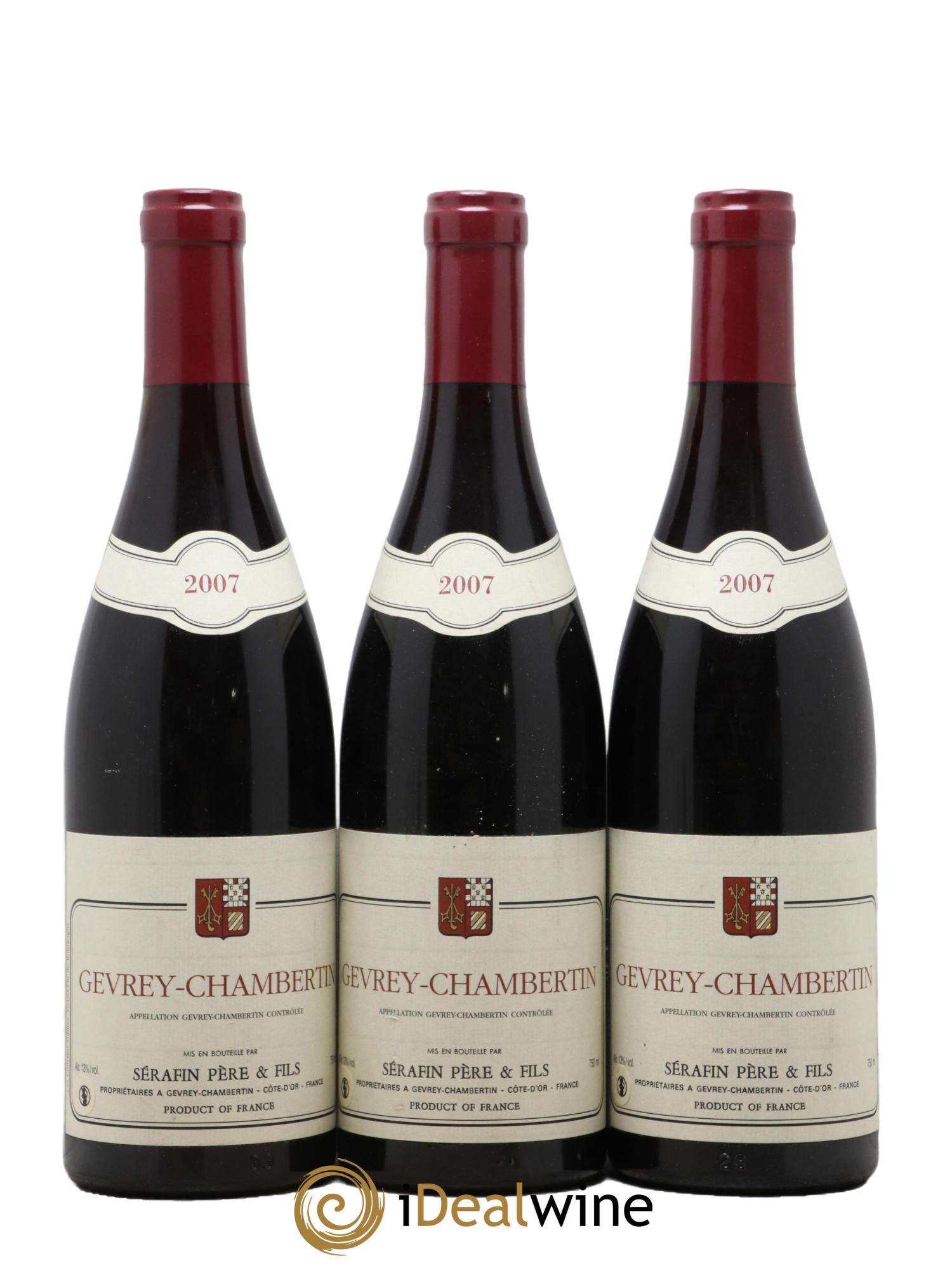Gevrey-Chambertin Christian Sérafin Père et Fils 2007 - Lot de 3 bouteilles - 0