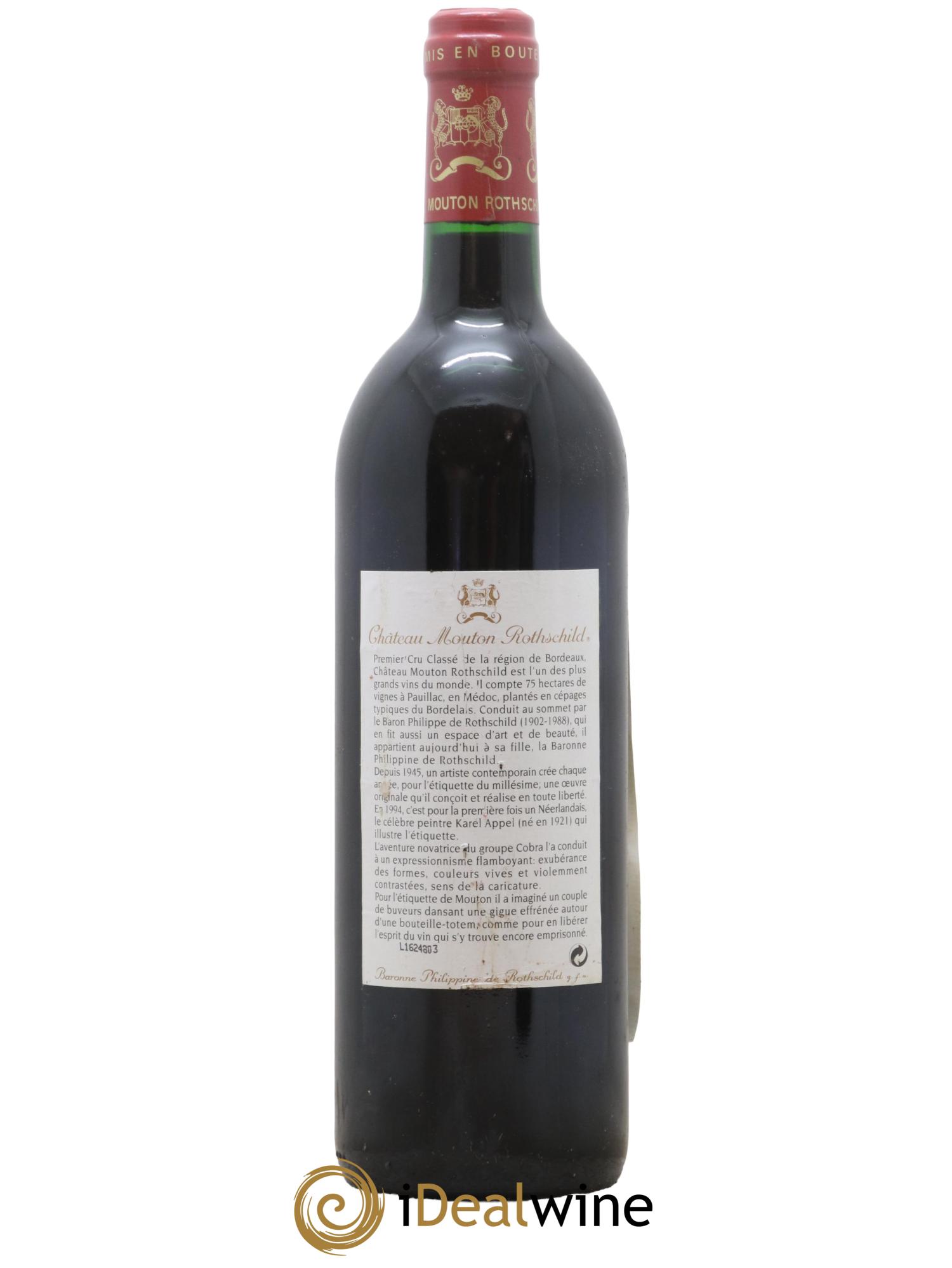 Château Mouton Rothschild 1er Grand Cru Classé 1994 - Lot de 1 bouteille - 1