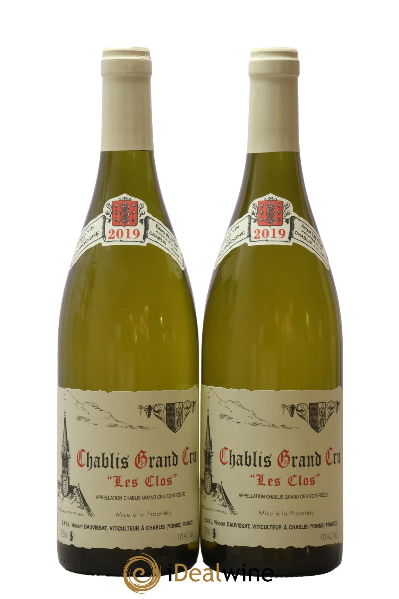 Chablis Grand Cru Les Clos Vincent Dauvissat (Domaine) 2019 - Lot of 2 bottles - 0