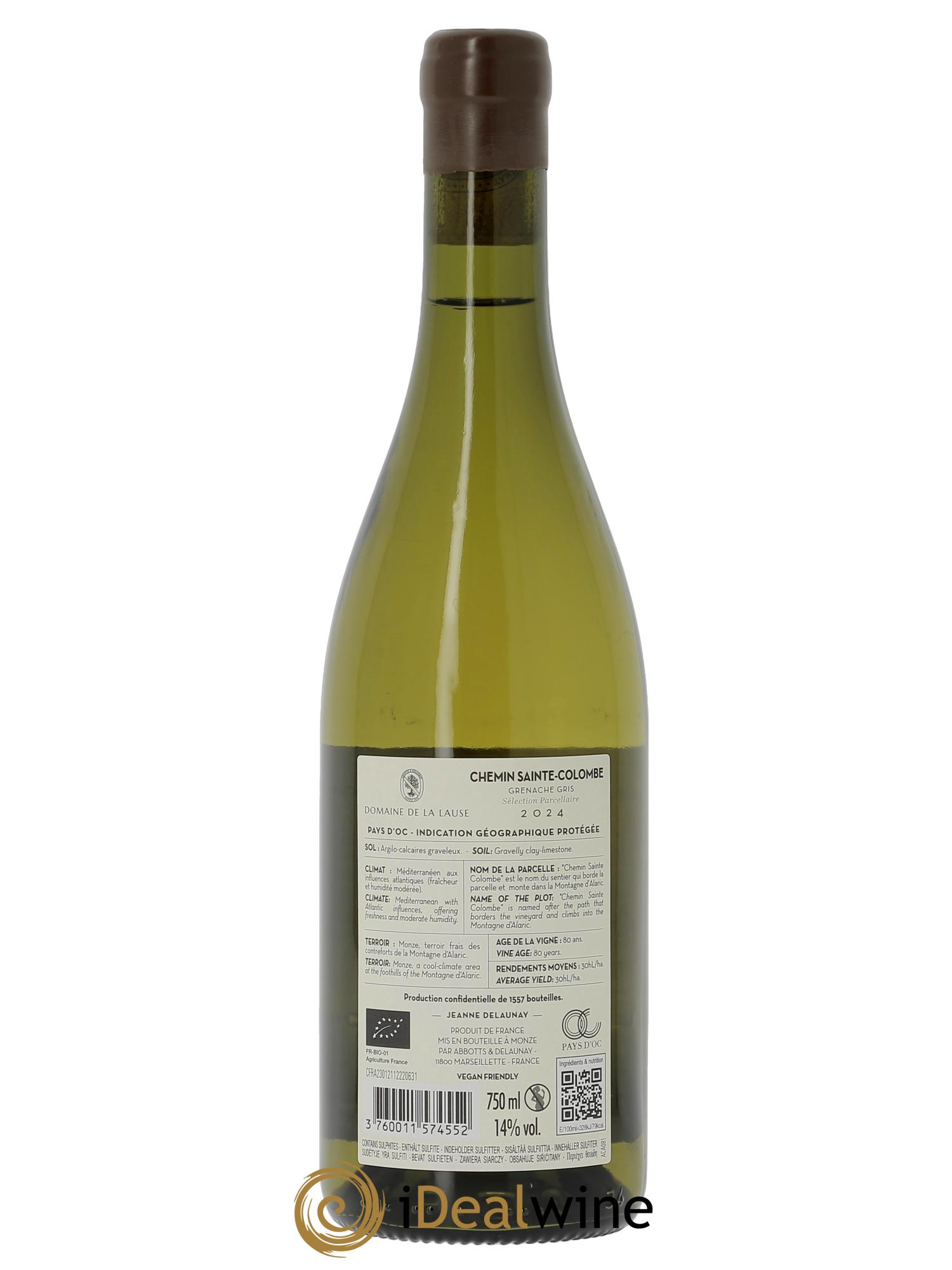 Pays d'Oc Chemin Sainte Colombe Abbotts & Delaunay 2024 - Lot de 1 bouteille - 1