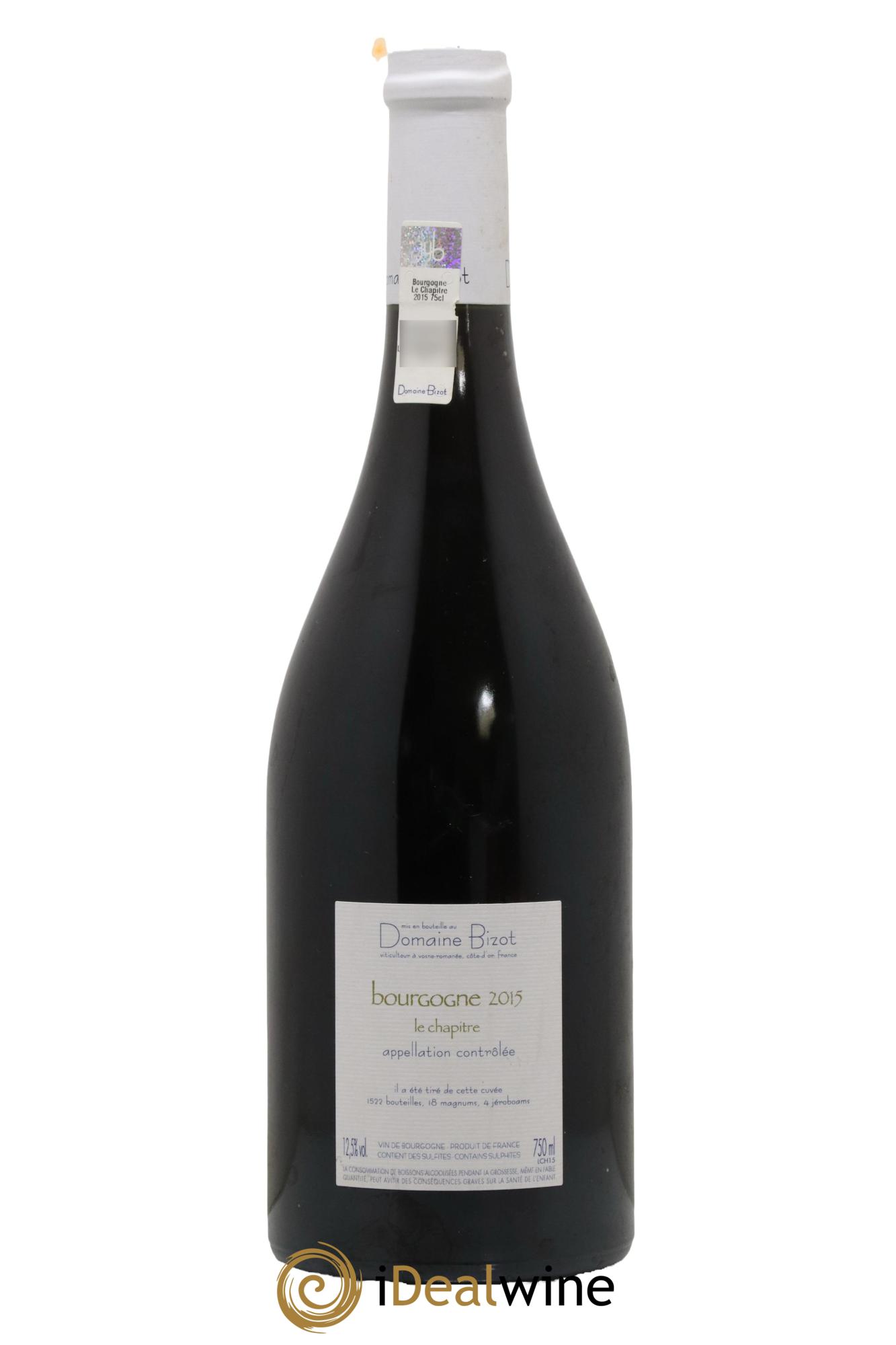 Bourgogne Le Chapitre Bizot (Domaine)  2015 - Lot of 1 bottle - 1