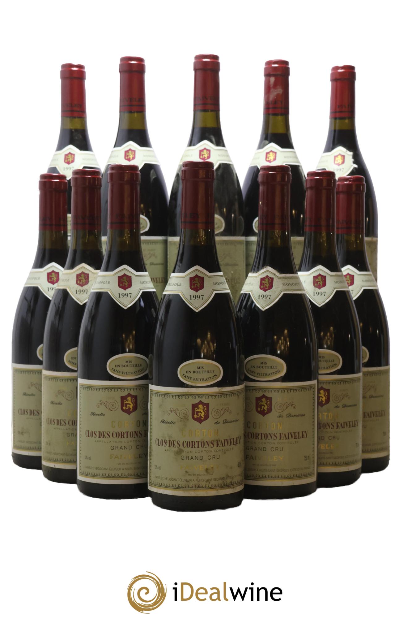 Corton Grand Cru Clos des Cortons Faiveley 1997 - Lot de 12 bouteilles - 0