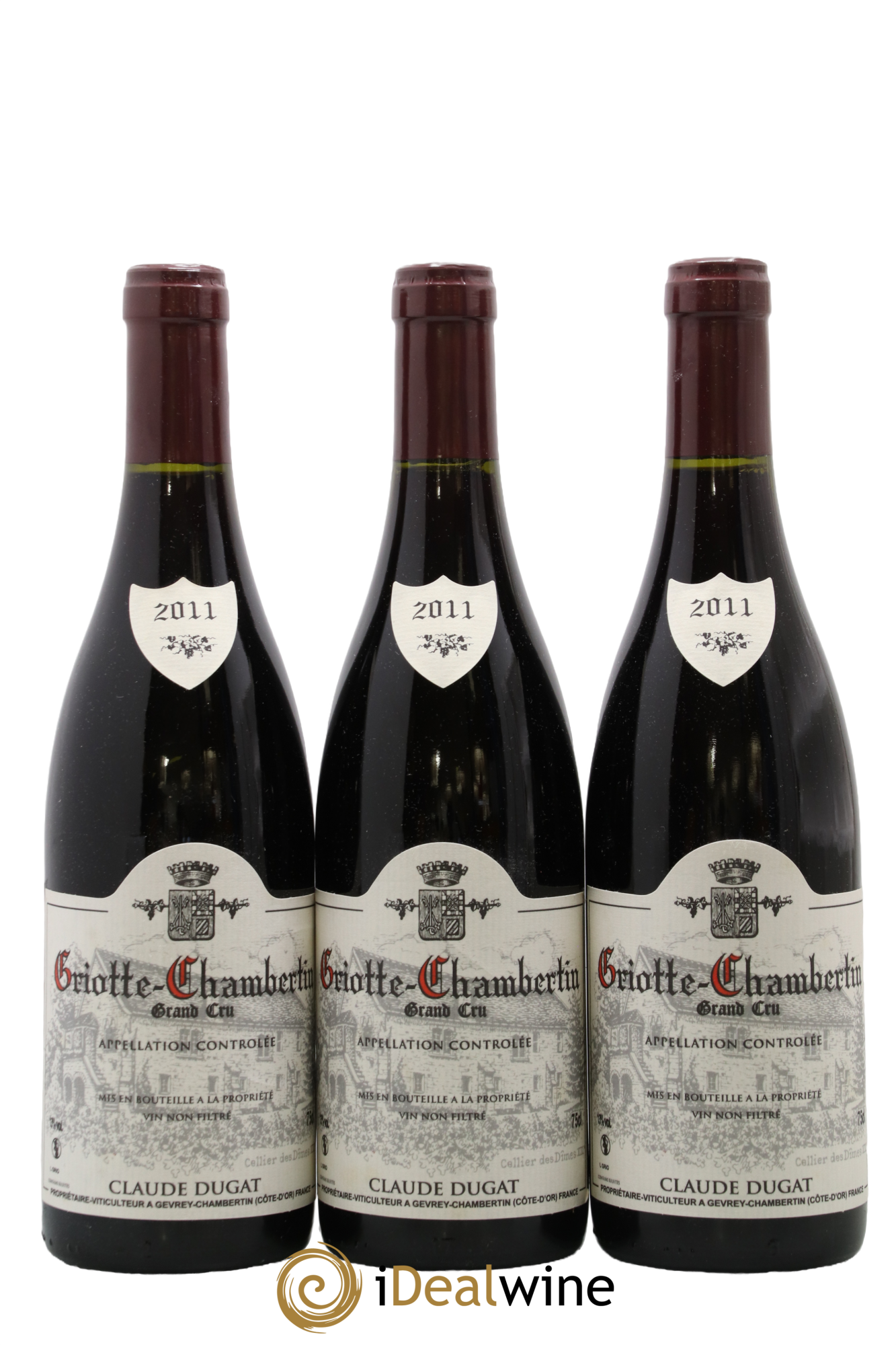 Griotte-Chambertin Grand Cru Claude Dugat 2011 - Lot of 3 bottles - 0
