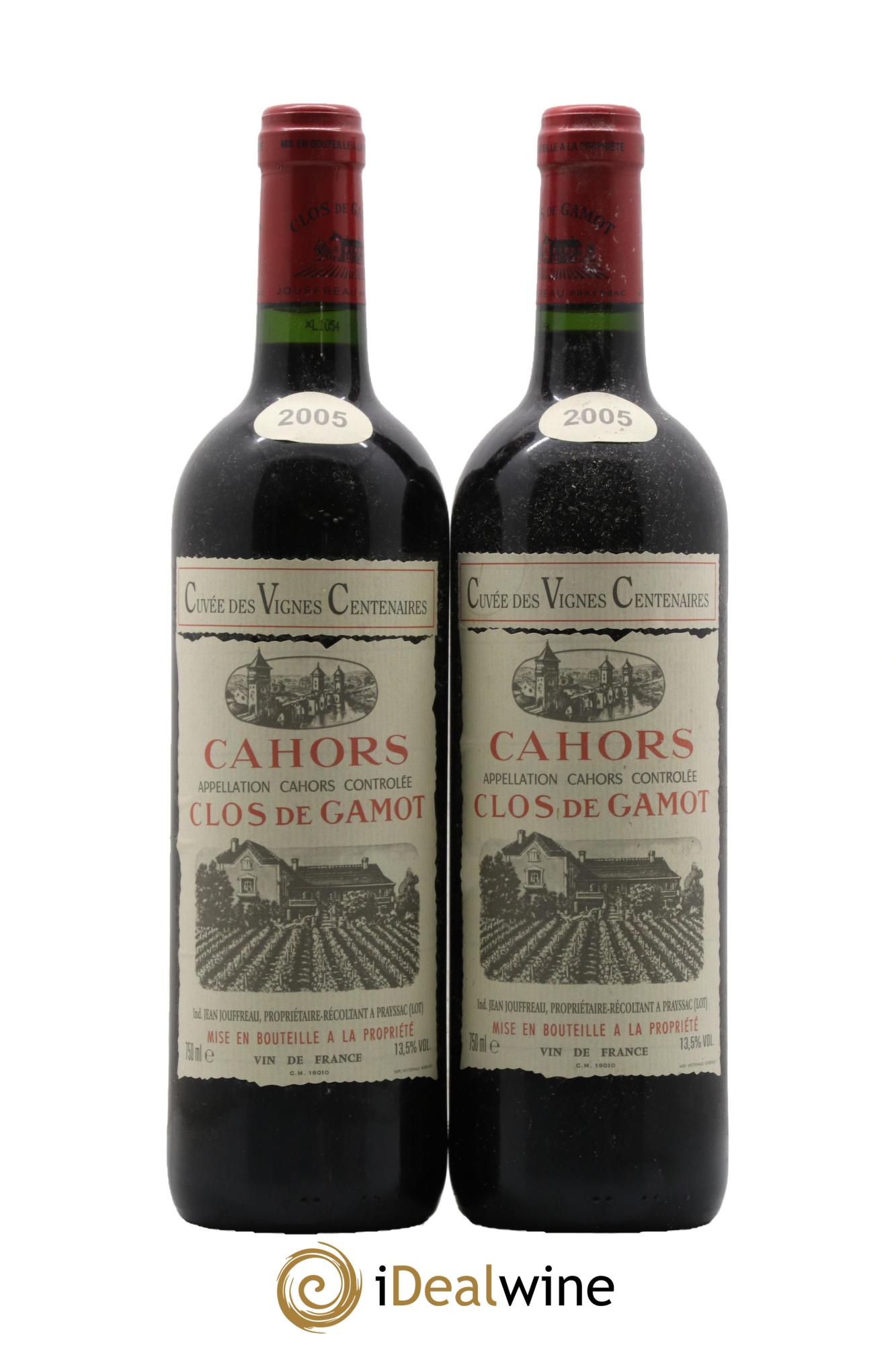 Cahors Cuvée des Vignes Centenaires Clos de Gamot 2005 - Lot de 2 bouteilles - 0