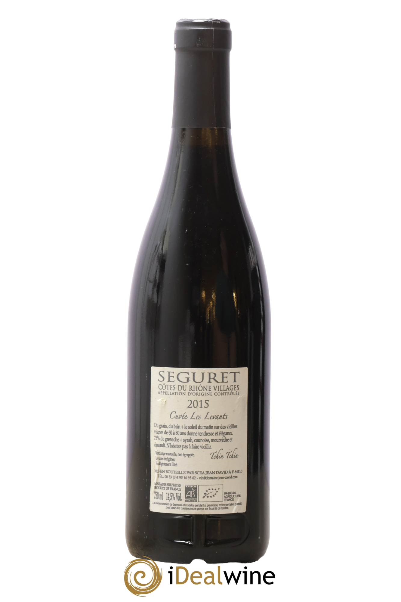 Côtes-du-Rhône Village Seguret Les Levants Jean David 2015 - Lot de 1 bouteille - 1