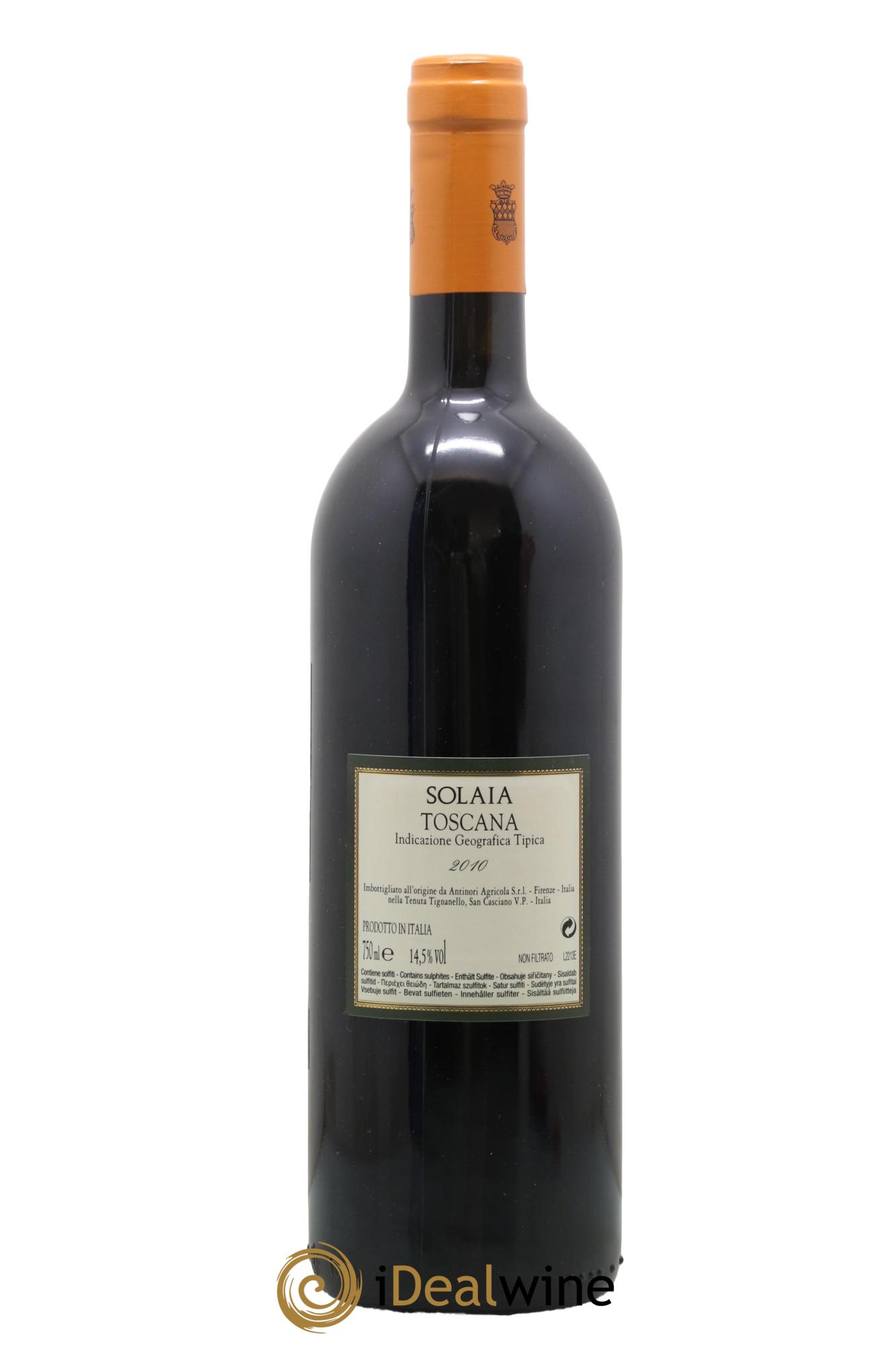 Toscana IGT Solaia Tenuta Tignanello - Marchesi Antinori 2010 - Lot de 1 bouteille - 1