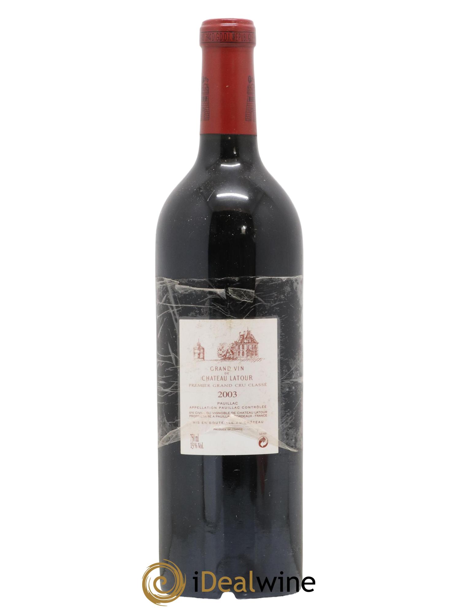 Château Latour 1er Grand Cru Classé 2003 - Lot de 1 bouteille - 1