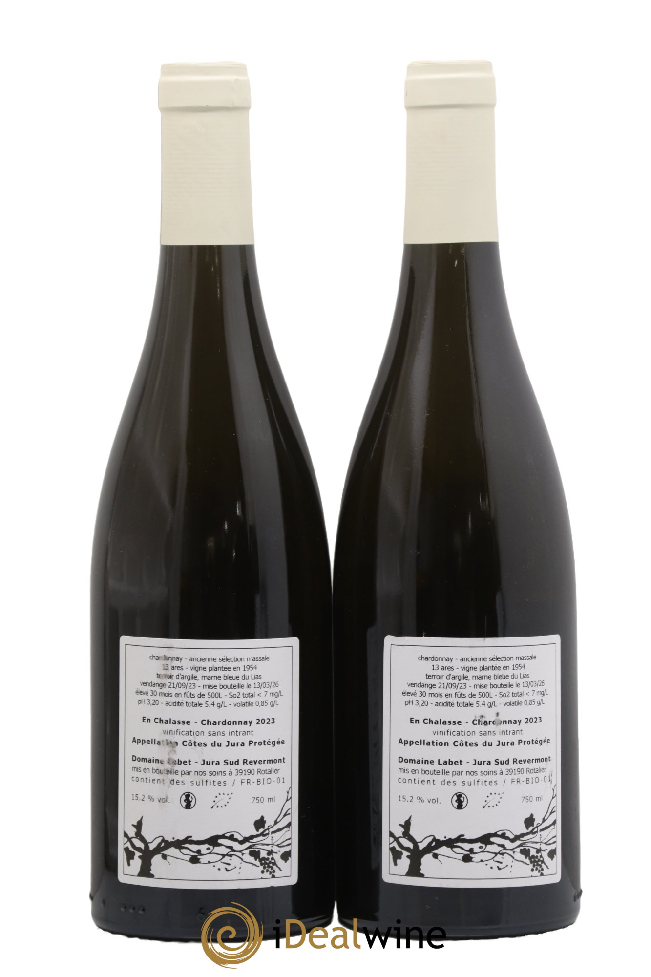 Côtes du Jura Chardonnay En Chalasse Romain - Julien - Charline Labet 2023 - Posten von 2 Flaschen - 1