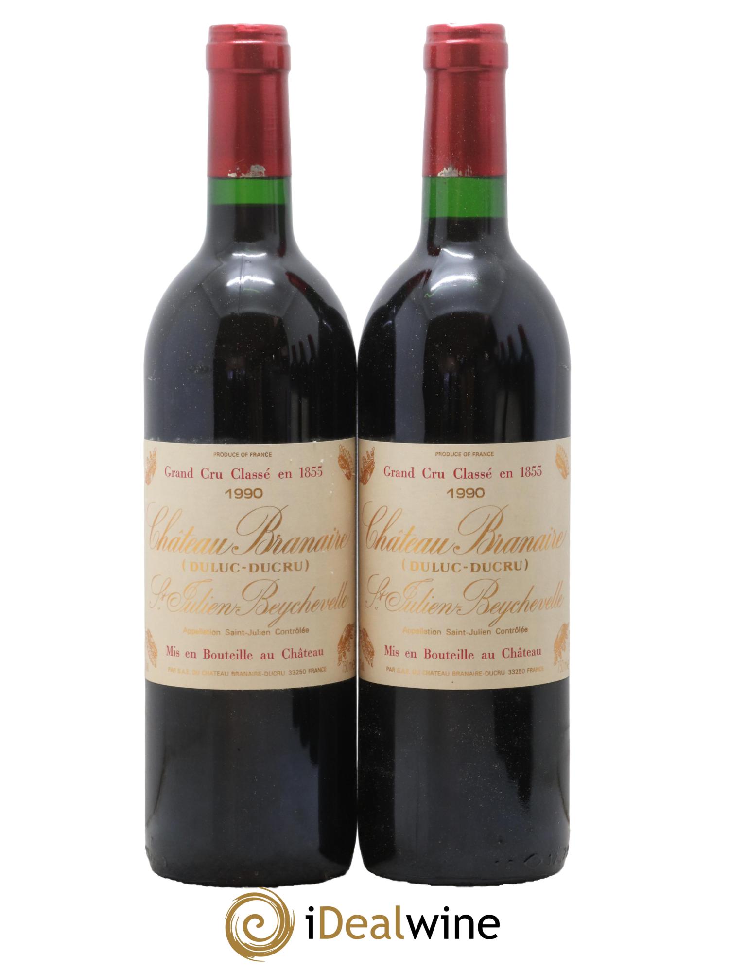 Château Branaire Ducru 4ème Grand Cru Classé 1990 - Lot de 2 bouteilles - 0