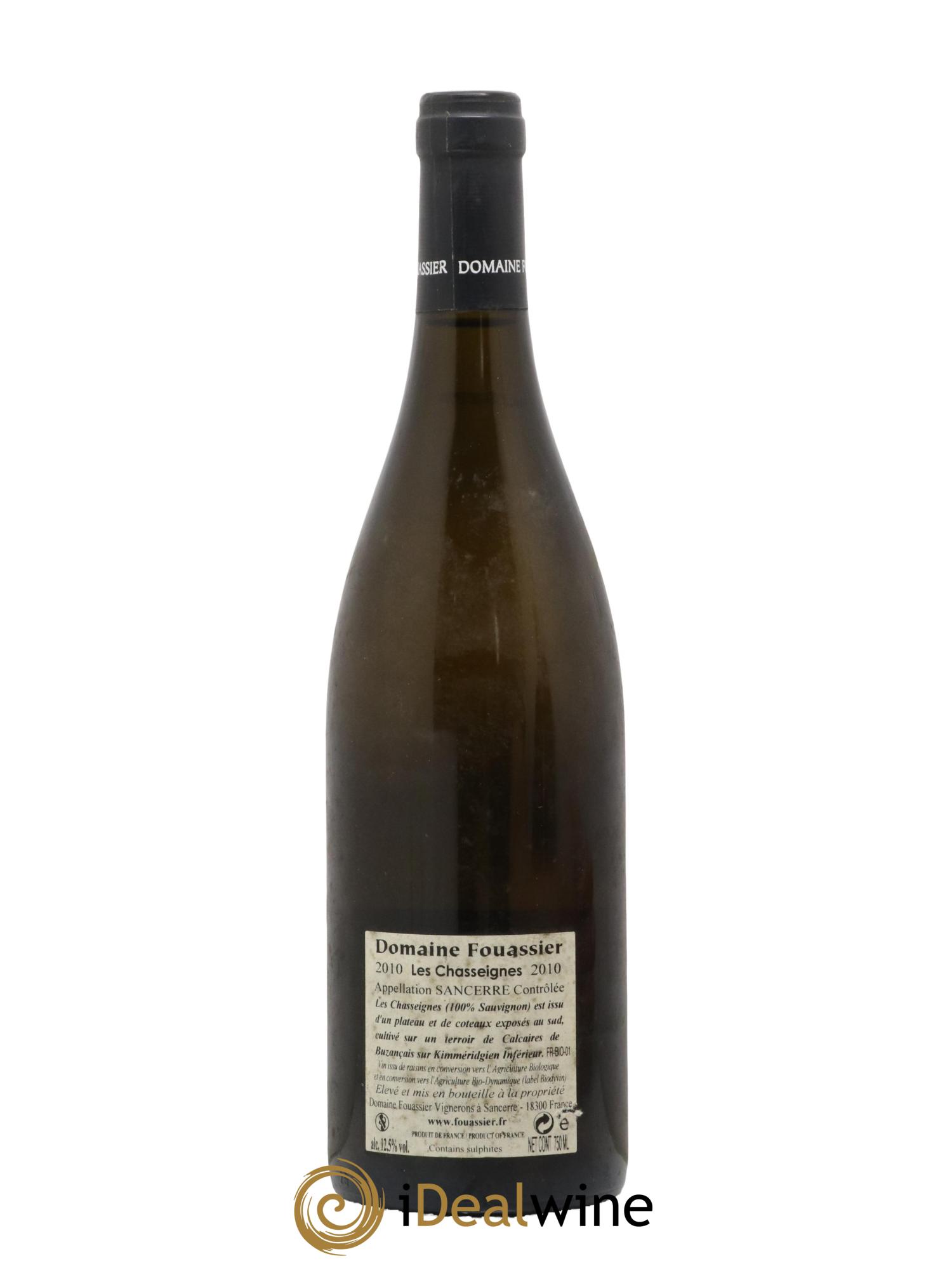 Sancerre Les Chasseignes Fouassier (Domaine) 2010 - Lot de 1 bouteille - 1
