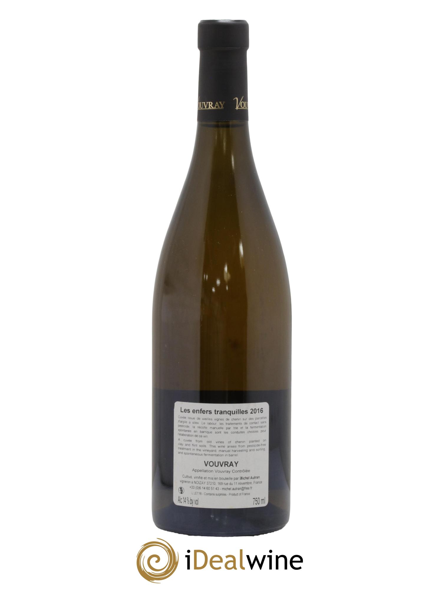 Vin de France Les Enfers Tranquilles Michel Autran 2016 - Lot de 1 bouteille - 1