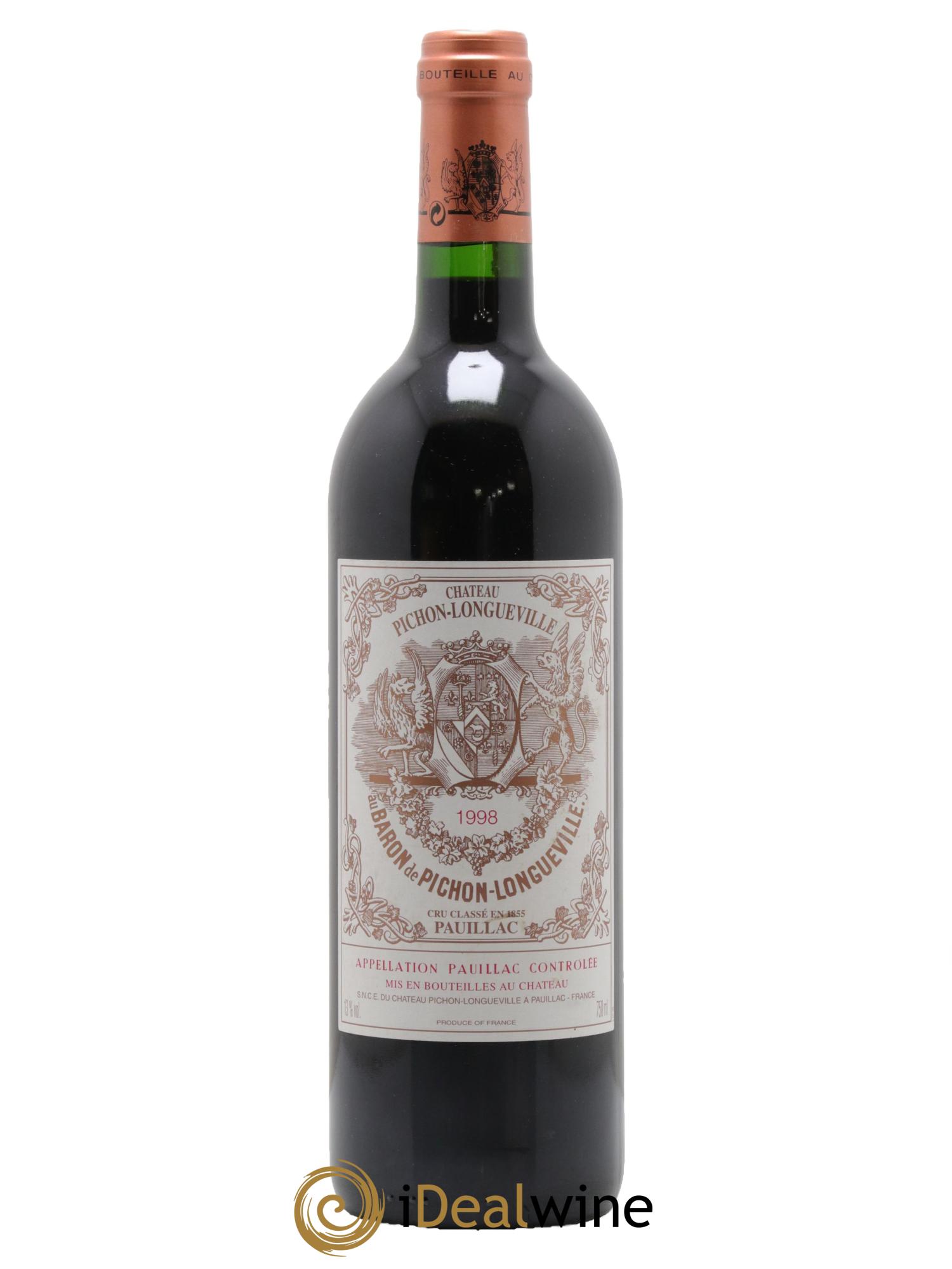 Pichon Longueville Baron 2ème Grand Cru Classé 1998 - Lot de 1 bouteille - 0