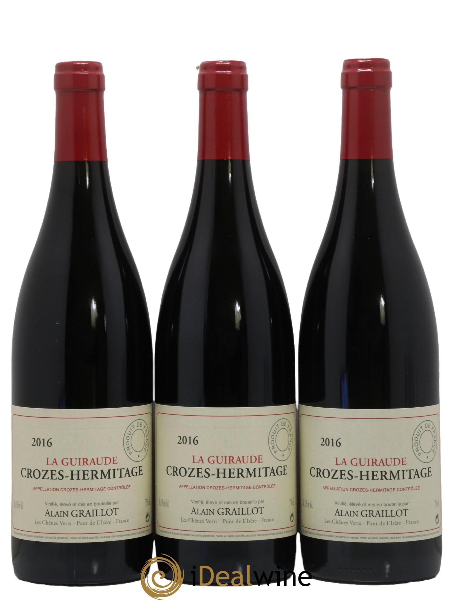 Crozes-Hermitage La Guiraude Domaine Graillot 2016 - Lot de 3 bouteilles - 0