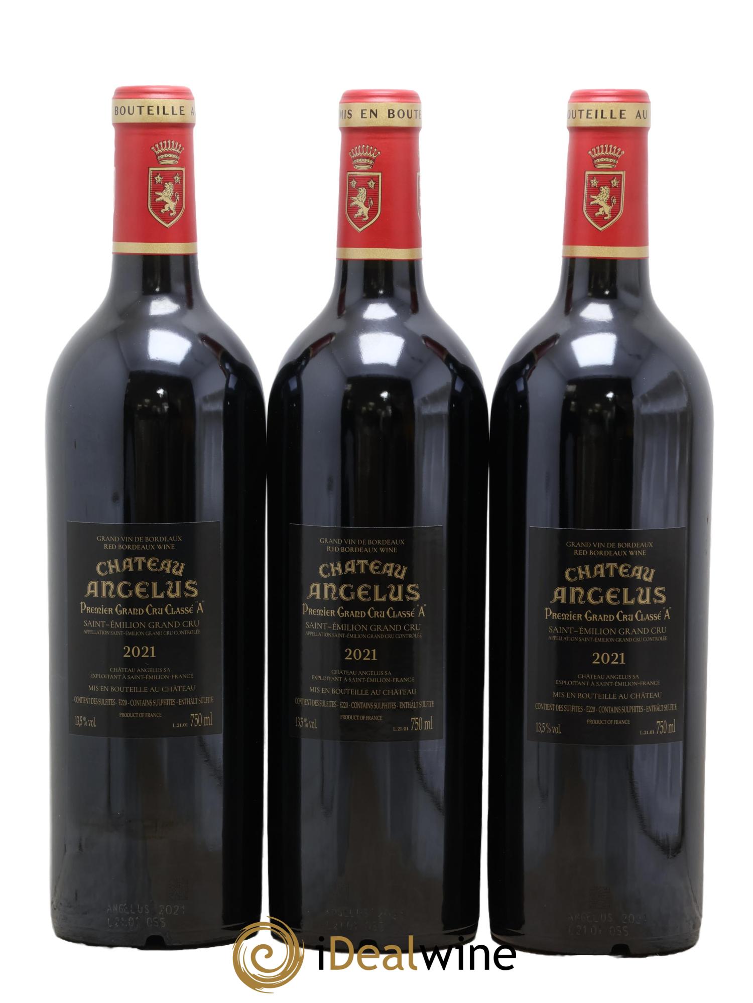 Château Angélus 1er Grand Cru Classé A 2021 - Lot of 3 bottles - 1
