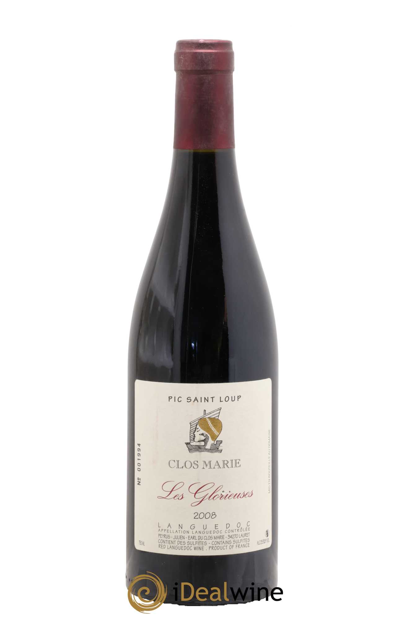 Pic Saint-Loup Clos Marie Les Glorieuses Christophe Peyrus et Françoise Julien 2008 - Lot de 1 bouteille - 0
