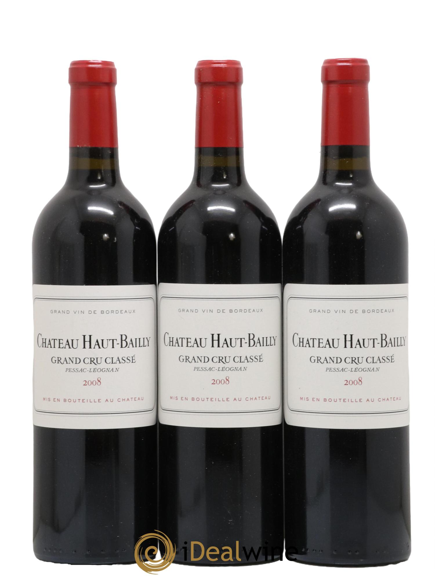 Château Haut-Bailly Cru Classé de Graves 2008 - Lot de 3 bouteilles - 0