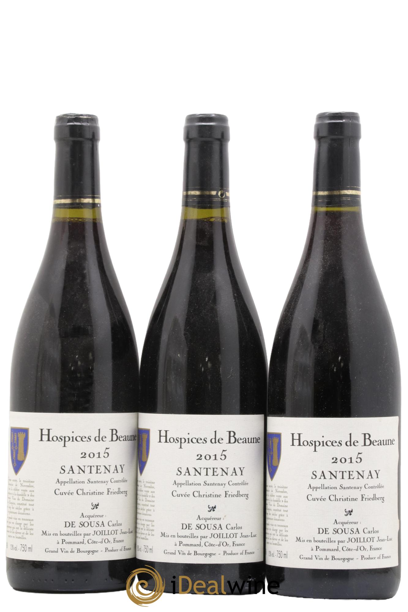 Santenay Cuvée Christine Friedberg Hospices de Beaune Jean-Luc Joillot 2015 - Lot de 3 bouteilles - 0