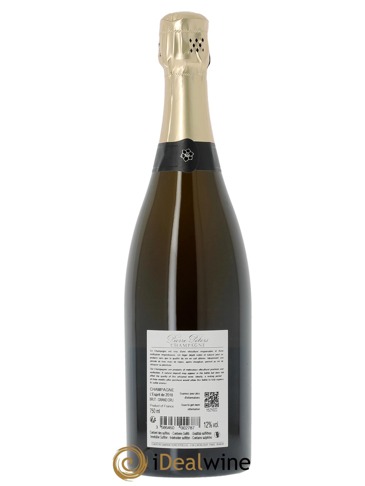 l'Esprit Blanc de Blancs Brut Pierre Péters 2018 - Lot de 1 bouteille - 1