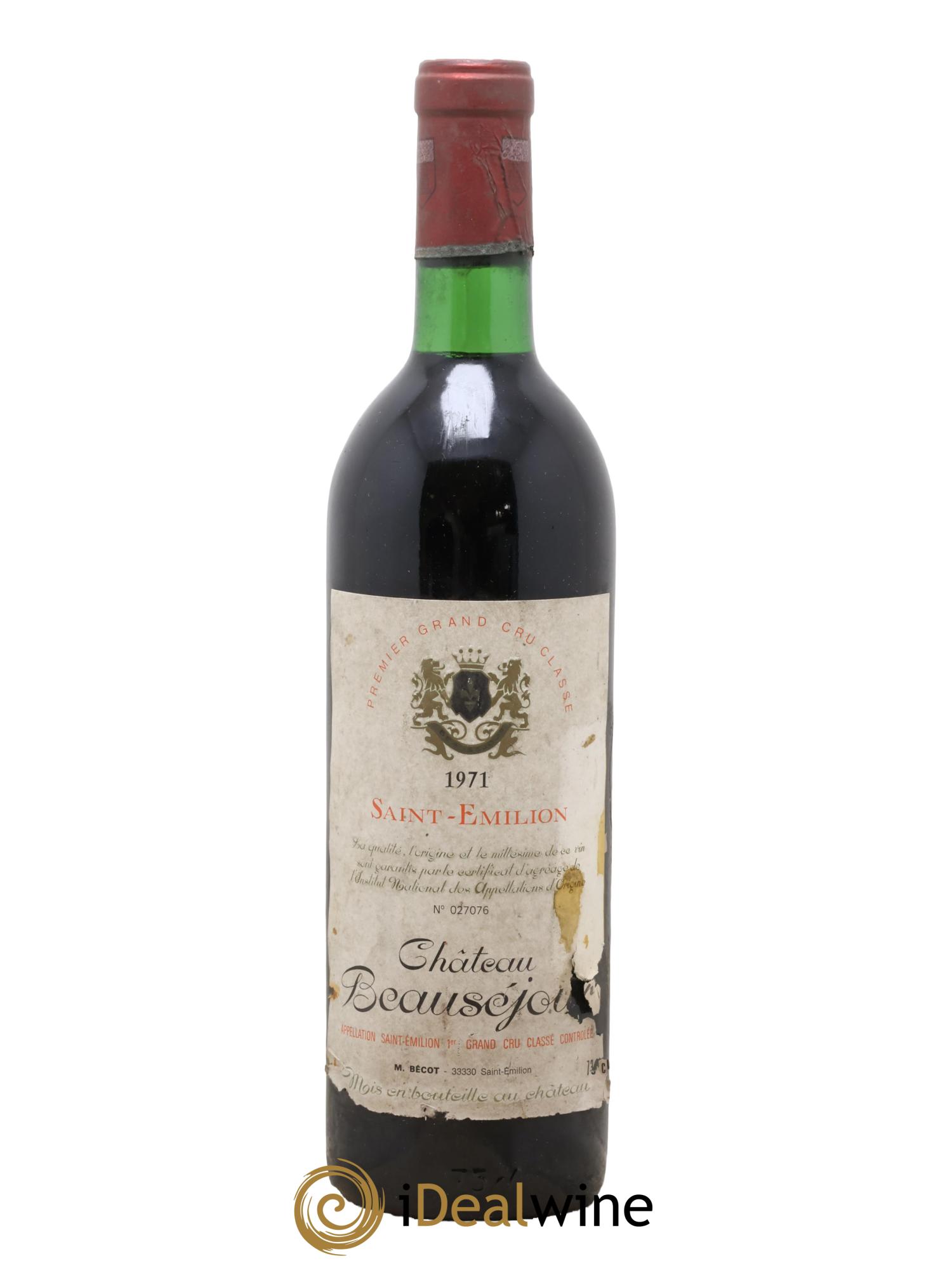 Château Beau-Séjour Bécot 1er Grand Cru Classé B 1971 - Lotto di 1 bottiglia - 0