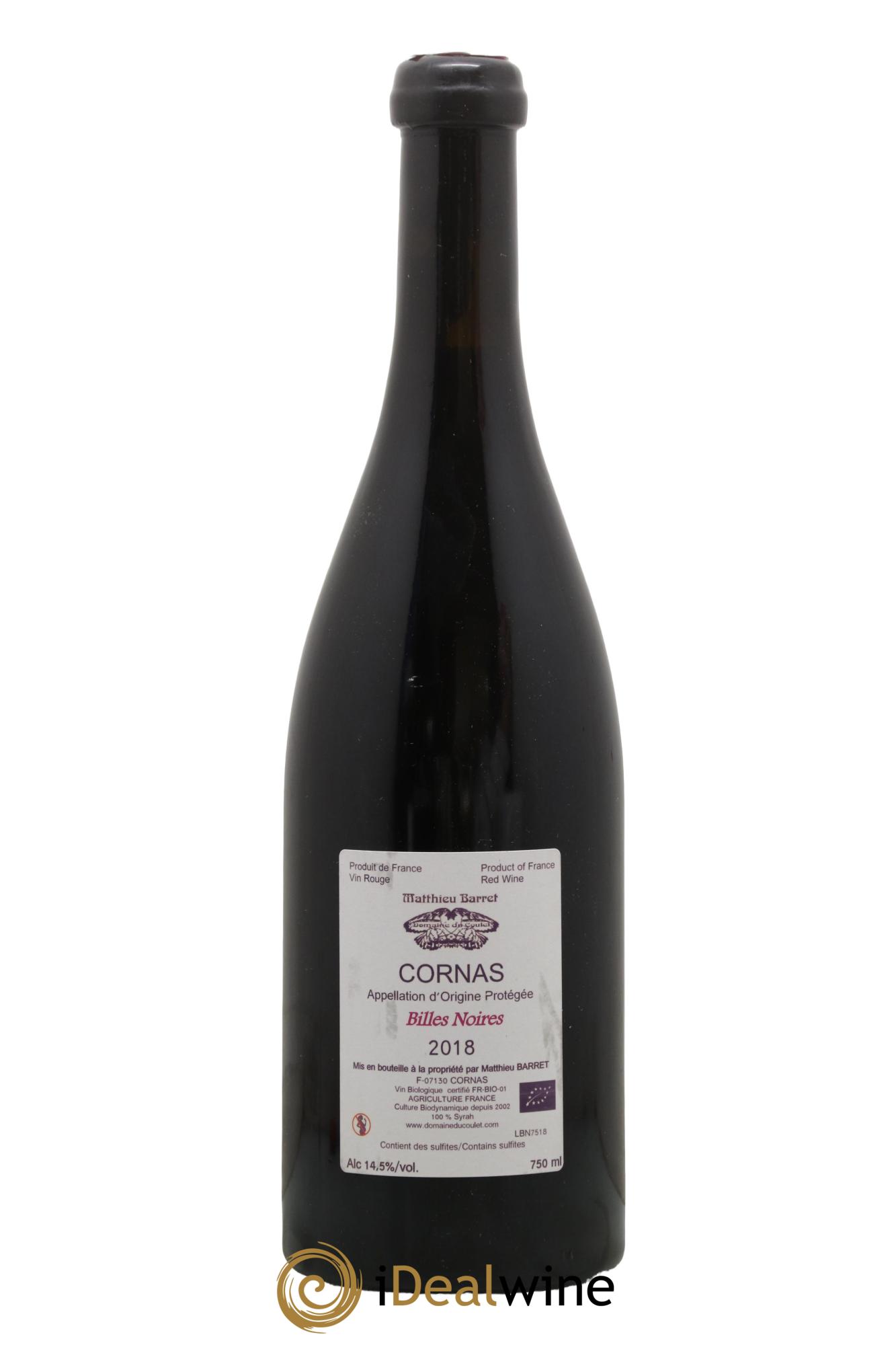 Cornas Billes Noires Coulet (Domaine du) - Matthieu Barret 2018 - Lot of 1 bottle - 1