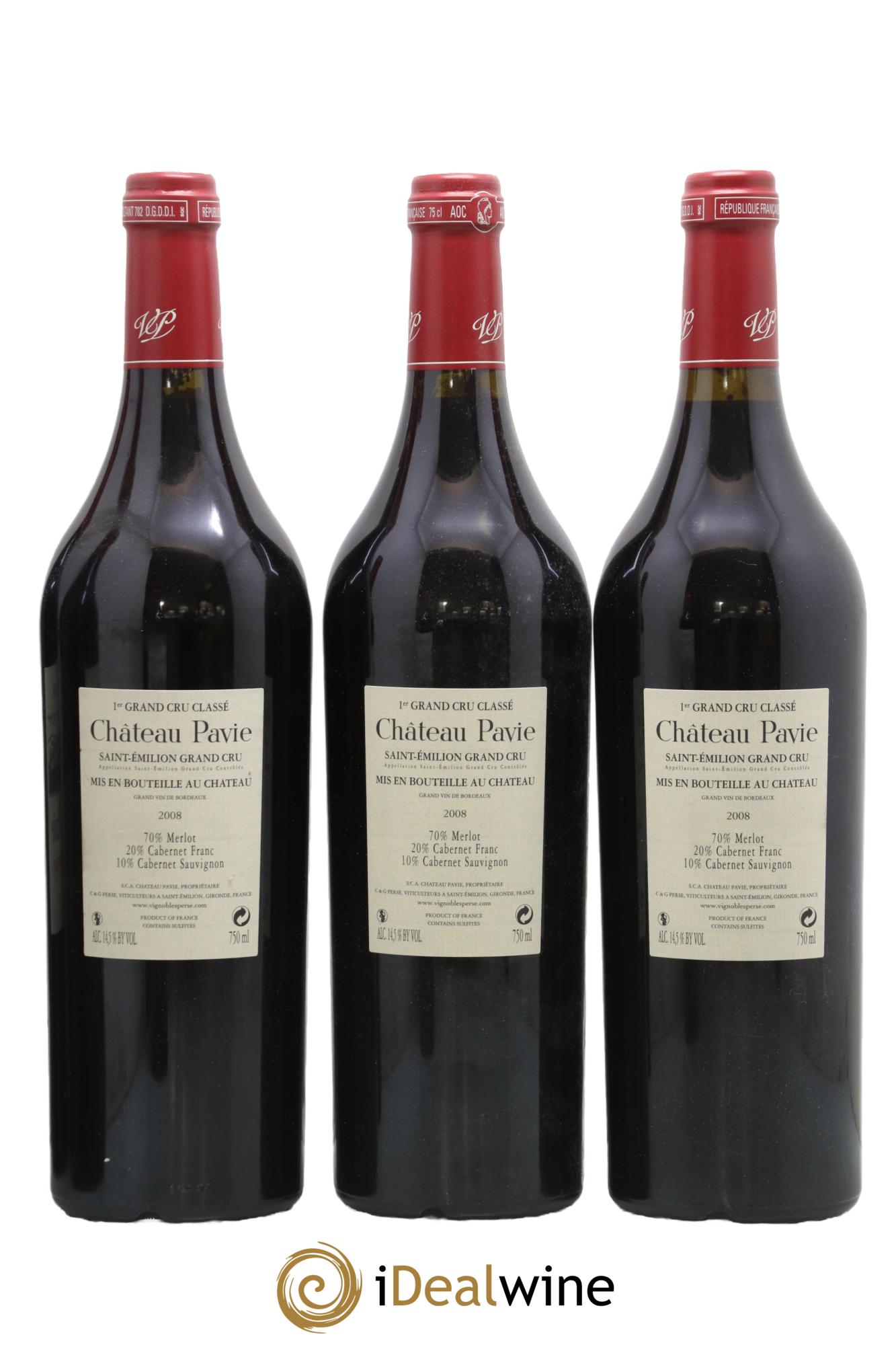 Château Pavie 1er Grand Cru Classé A 2008 - Lotto di 6 bottiglie - 2