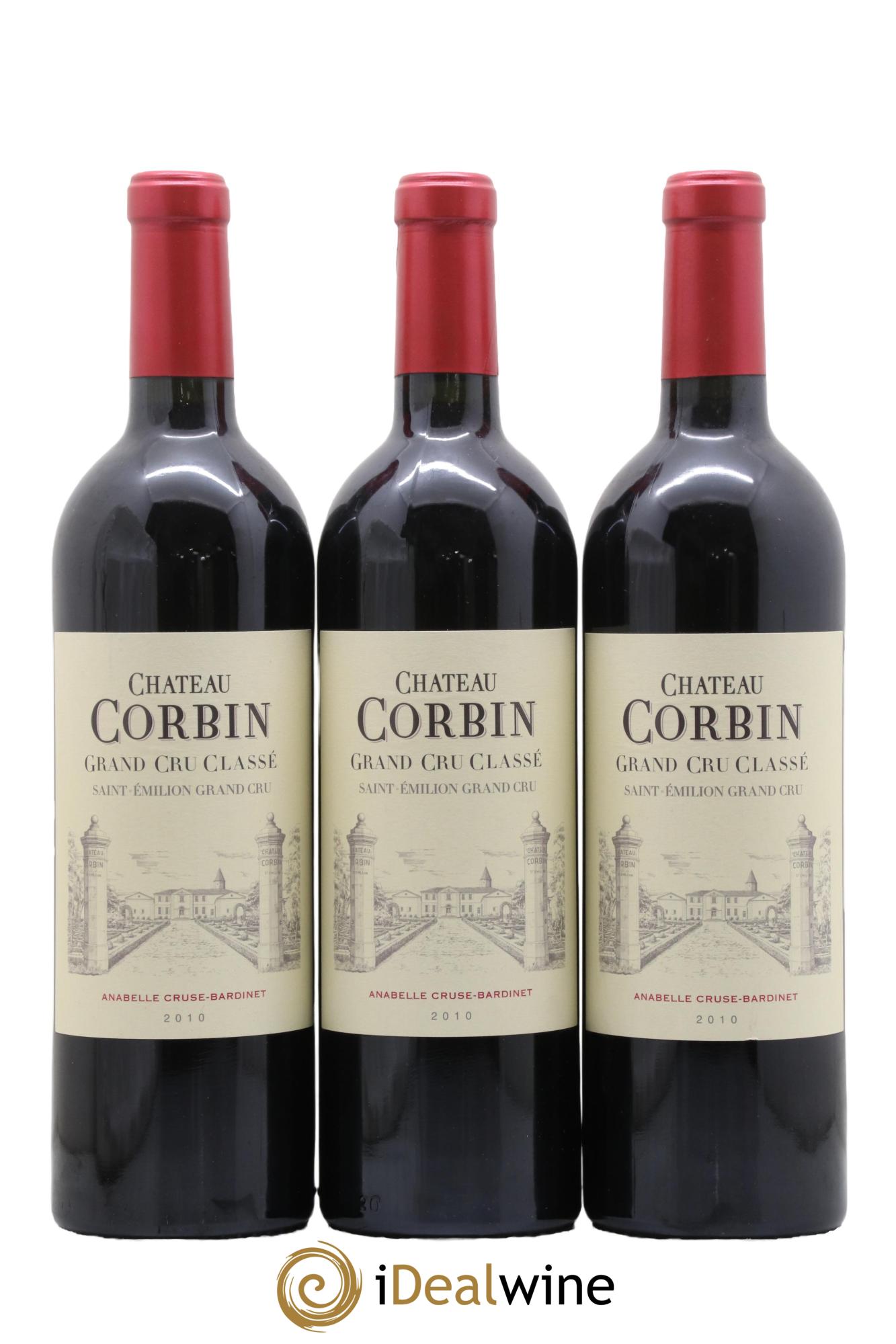 Château Corbin Grand Cru Classé 2010 - Lot de 3 bouteilles - 0