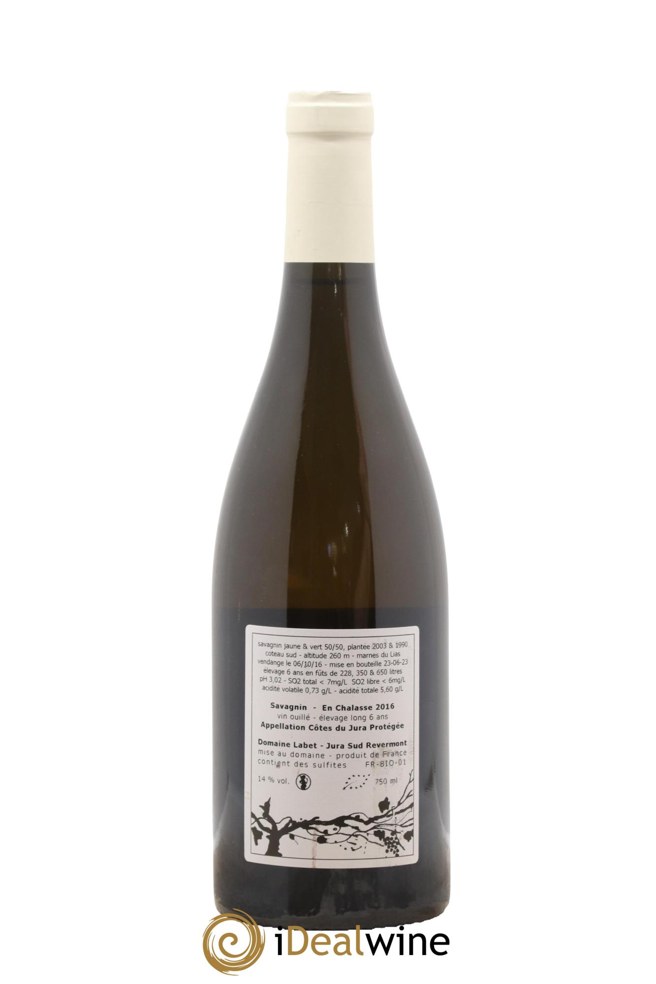 Côtes du Jura Savagnin en Chalasse Elevage Long Romain - Julien  - Charline Labet 2016 - Lot of 1 bottle - 1
