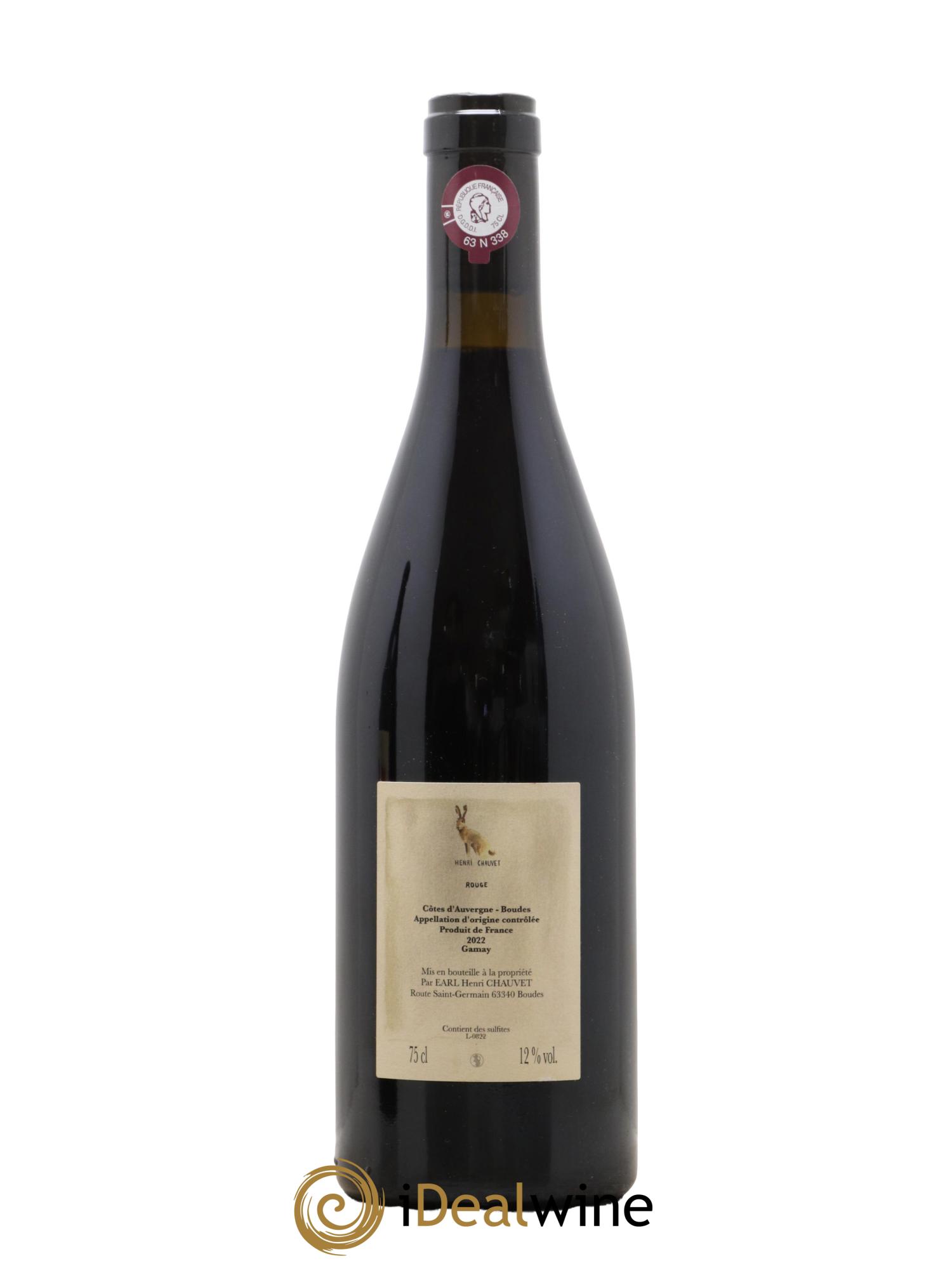 Vin de France Rouge Gamay Chauvet 2022 - Lot de 1 bouteille - 1