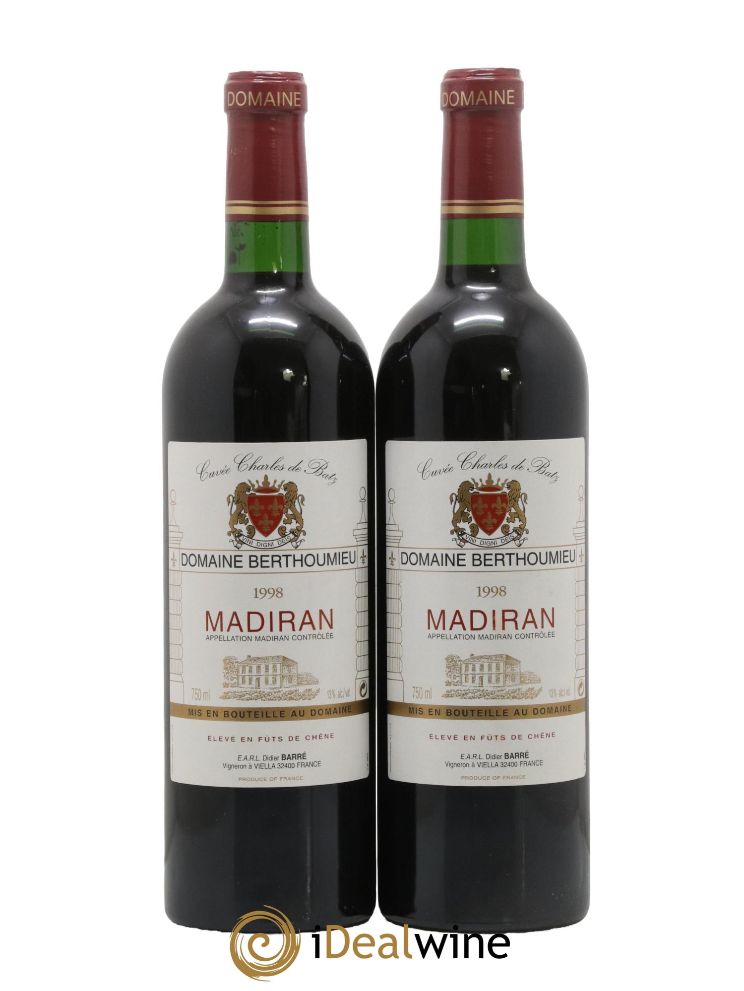 Madiran Cuvée Charles de Batz Domaine Berthoumieu 1998 - Lot de 2 bouteilles - 0