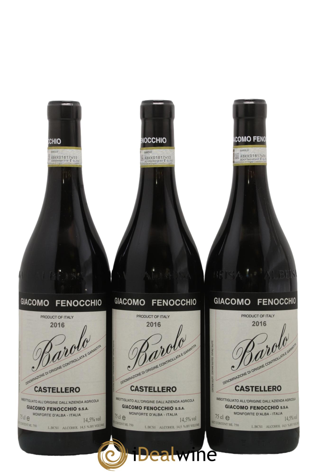 Barolo Castellero Giacomo Fenocchio 2016 - Lot de 3 bouteilles - 0