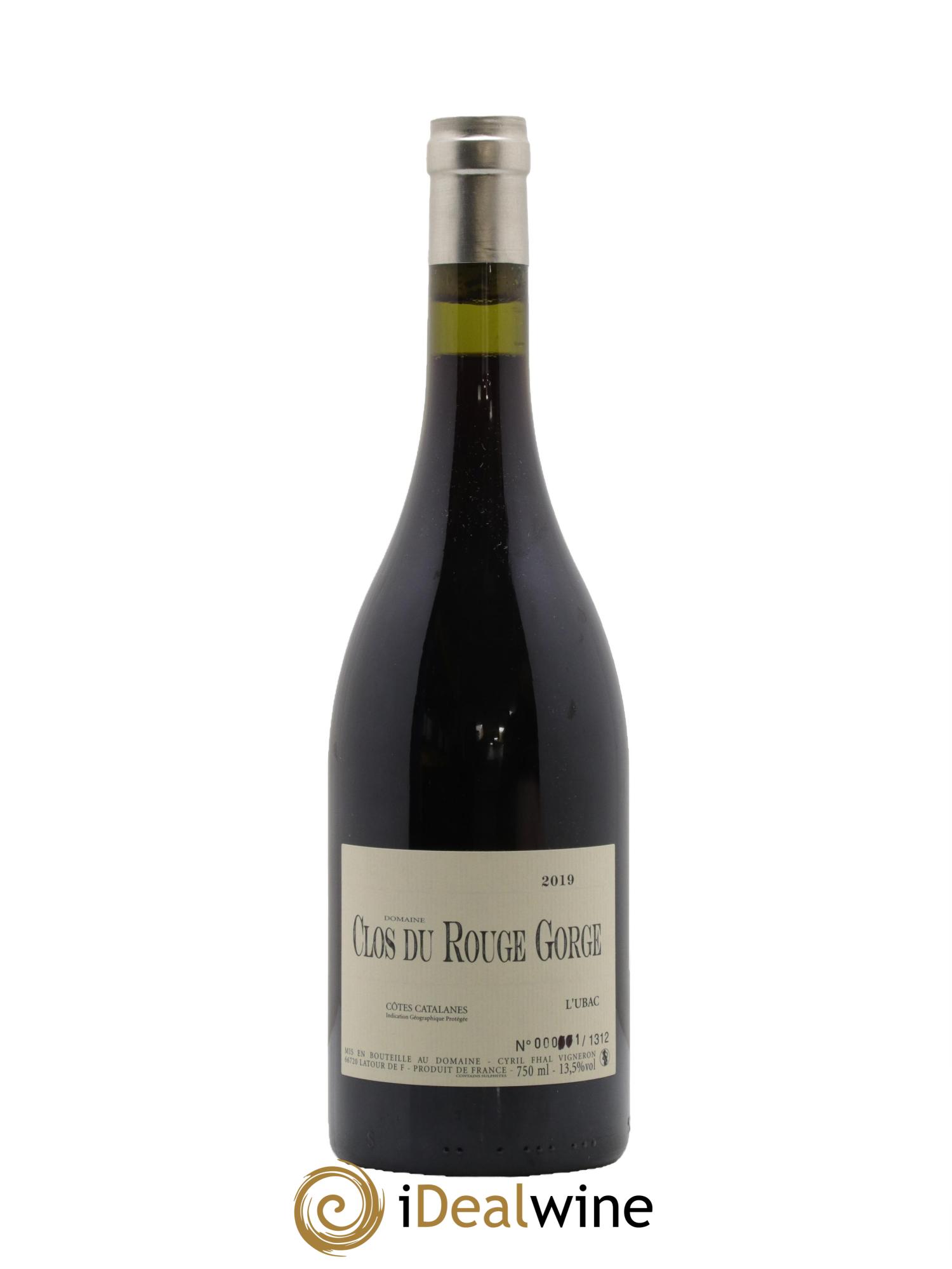Côtes Catalanes Clos du Rouge Gorge L'Ubac Cyril Fhal 2019 - Lot de 1 bouteille - 0