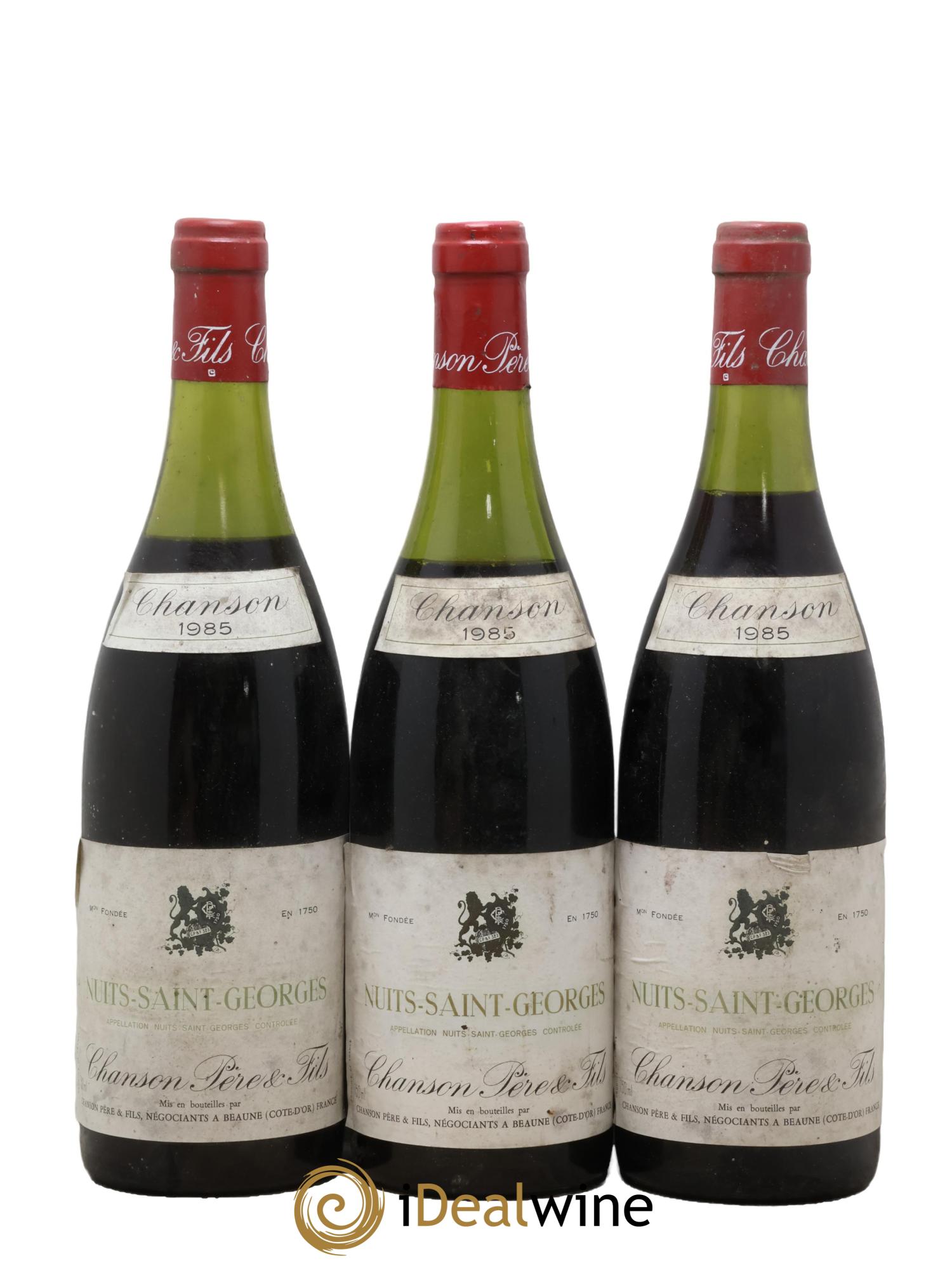 Nuits-Saint-Georges Chanson (Domaine) 1985 - Lot of 3 bottles - 0