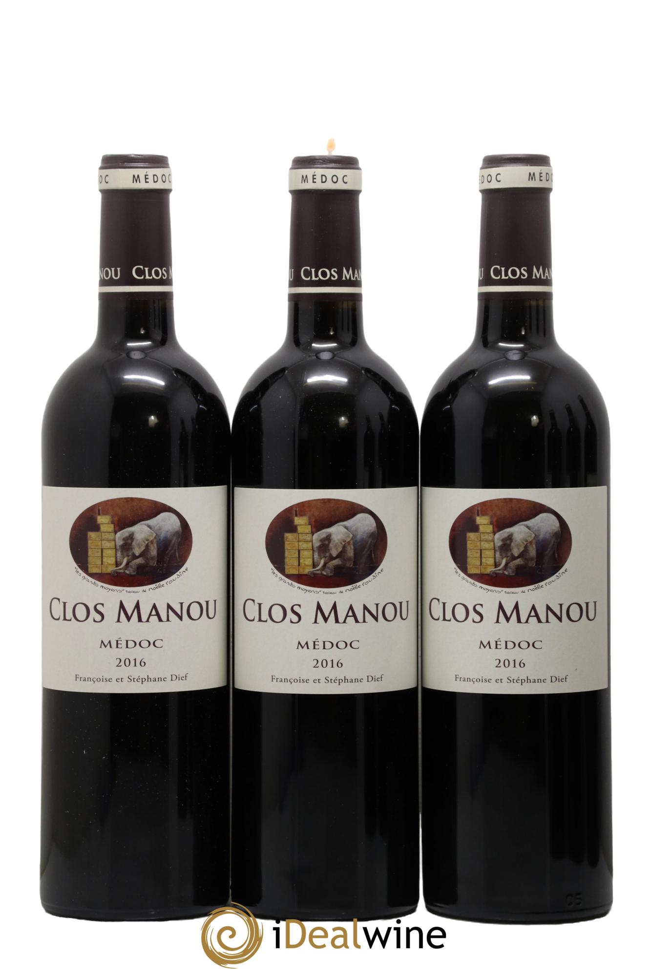 Clos Manou 2016 - Lot of 6 bottles - 2