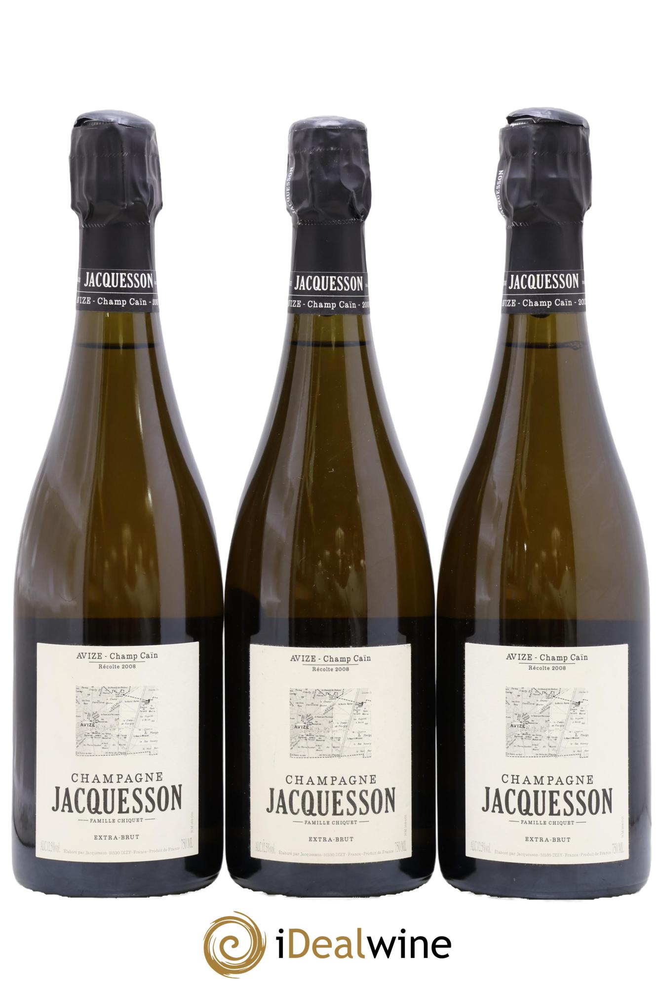 Avize Champ Caïn Extra-Brut Jacquesson 2008 - Lot de 3 bouteilles - 0