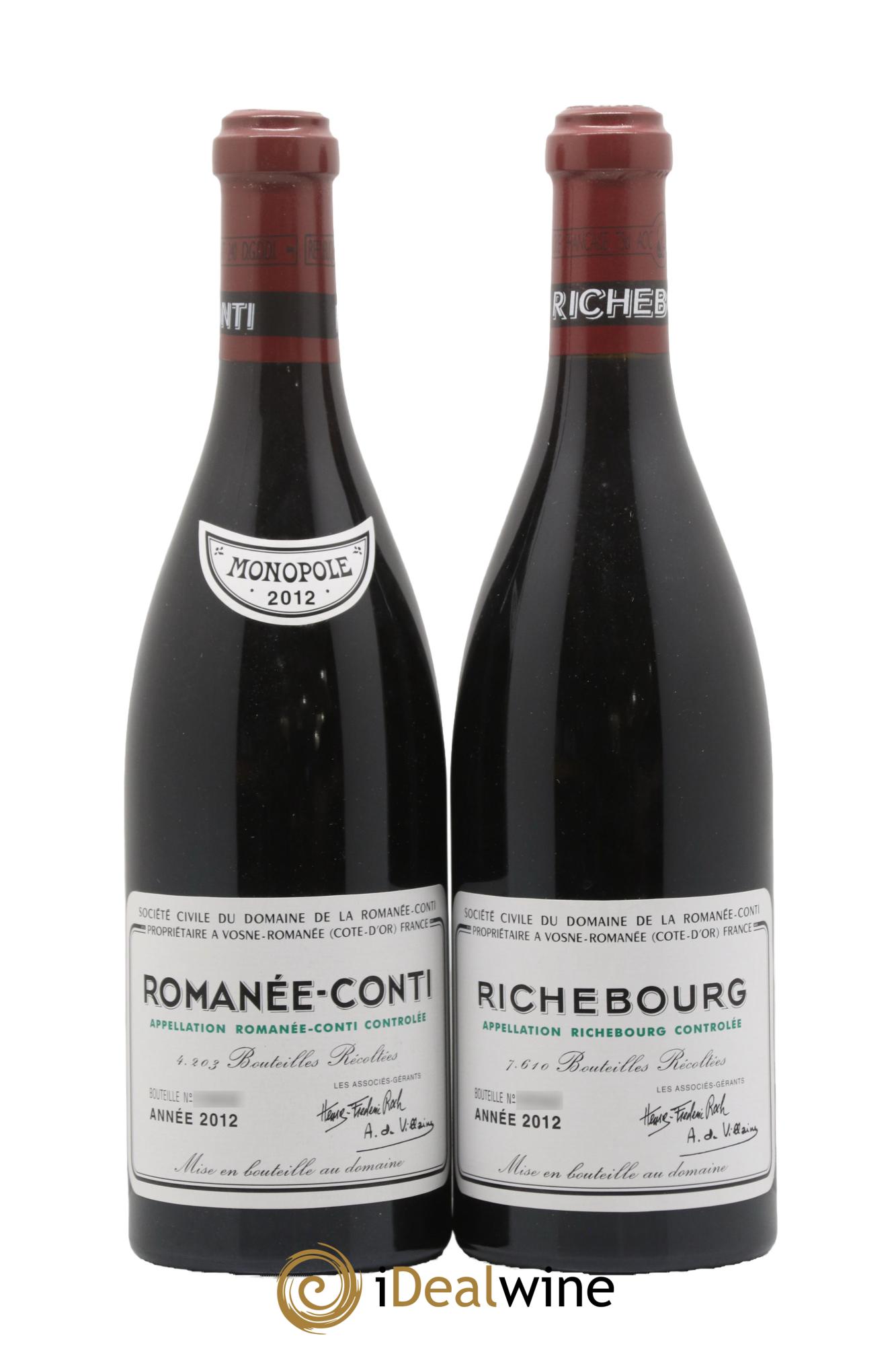Caisse Domaine de la Romanée Conti Domaine de la Romanée-Conti 3 Echézeaux, 2 Grands-Echézeaux, 3 Romanée-Saint-Vivant, 1 Richebourg, 3 Tâches, 1 Romanée-Conti 2012 - Lot de 13 bouteilles - 1