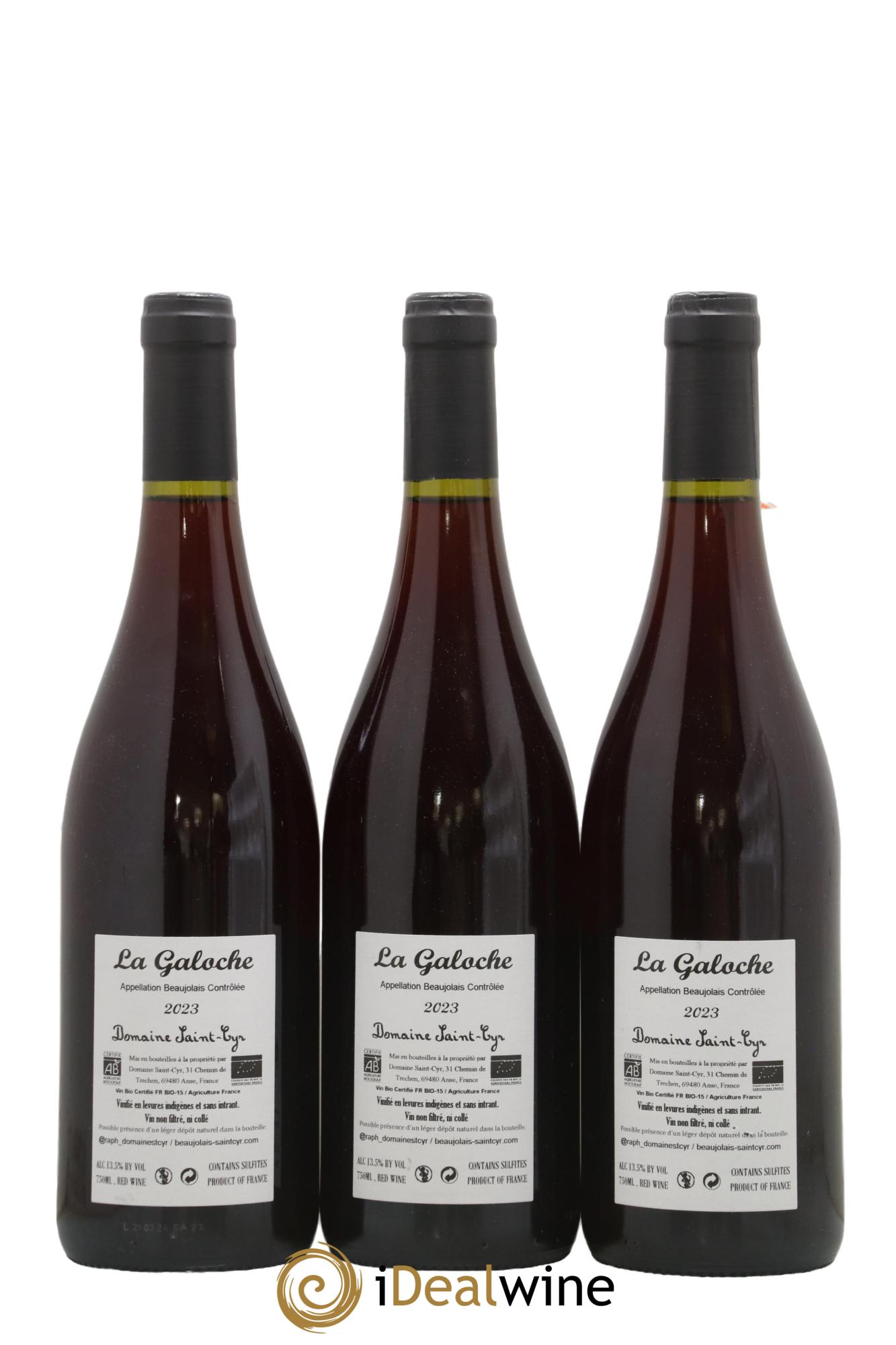 Beaujolais La Galoche Domaine Saint-Cyr 2023 - Lot de 3 bouteilles - 1